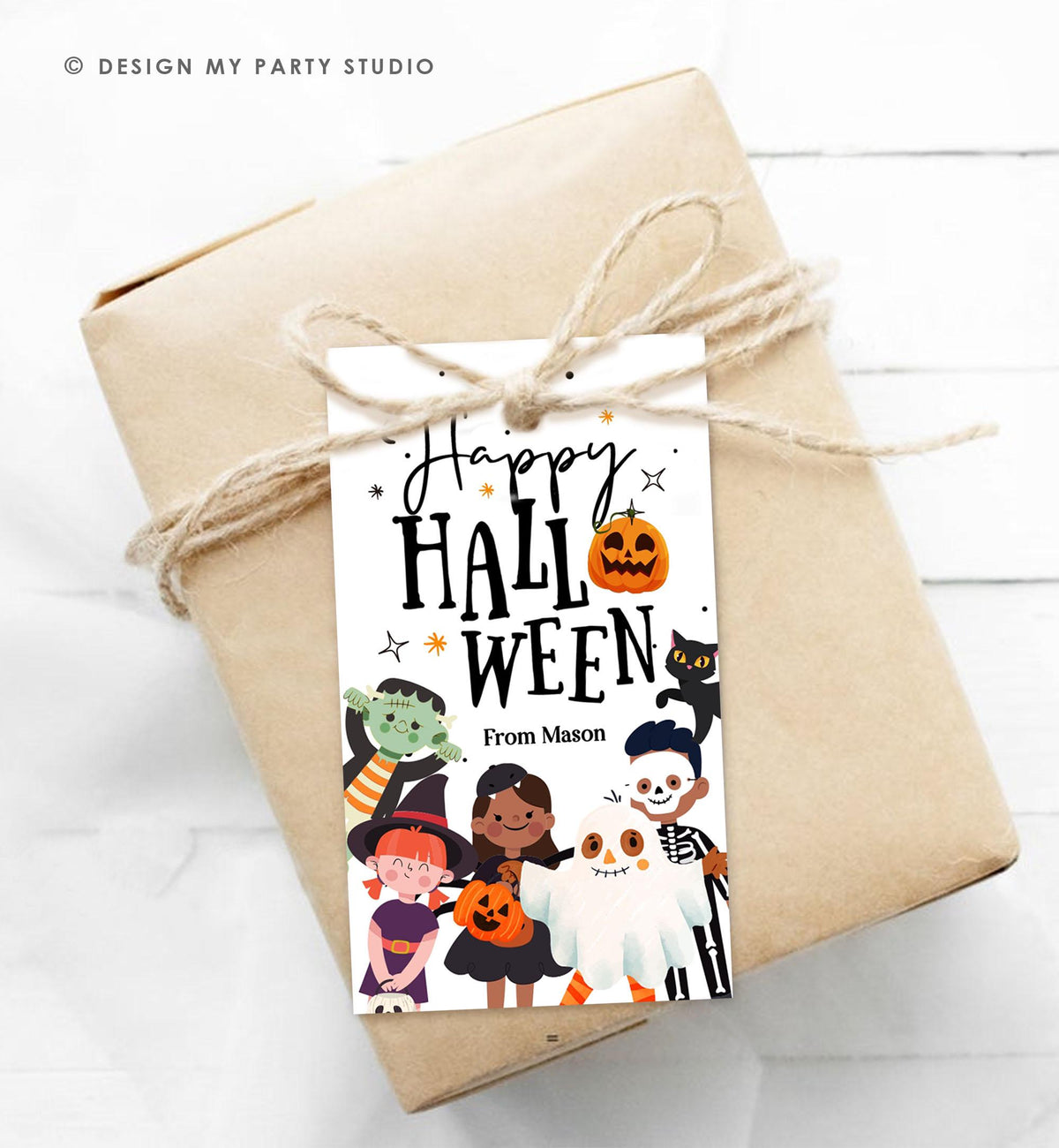 Editable Happy Halloween Gift Tags Trick Or Treat Favor Tags Ghost Treat Tag Personalized Download Printable Template Digital 0261 0473 0009