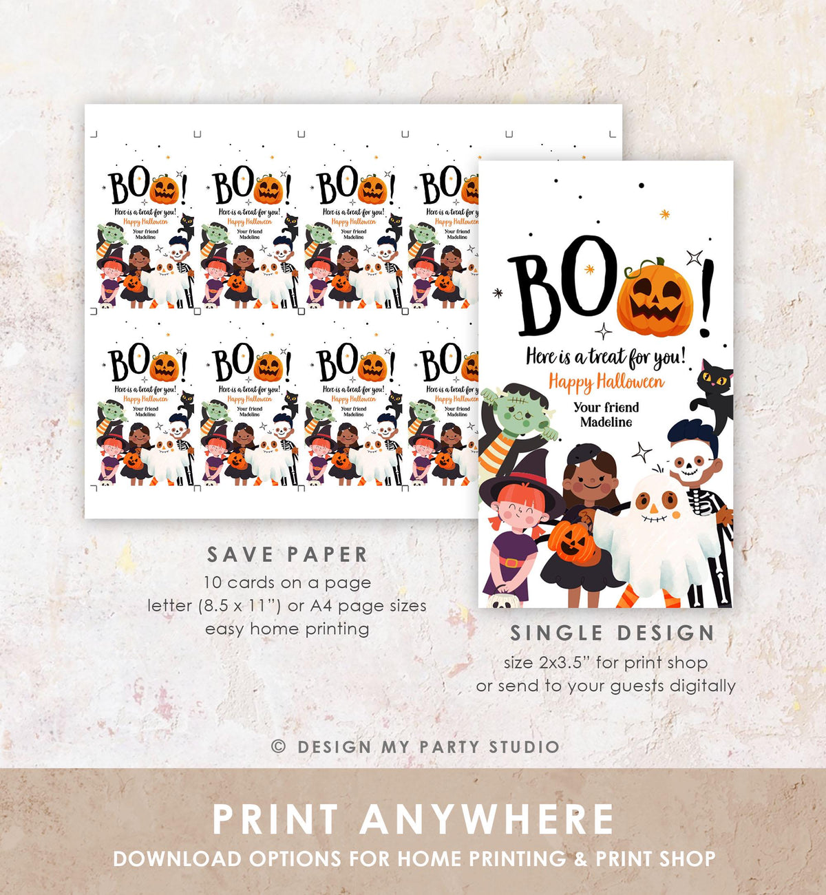 Editable Halloween Favor Tags Boo Gift Tag Costume Party Trick Or Treat Favor Tag Birthday Party Download Printable Template 0473 0261