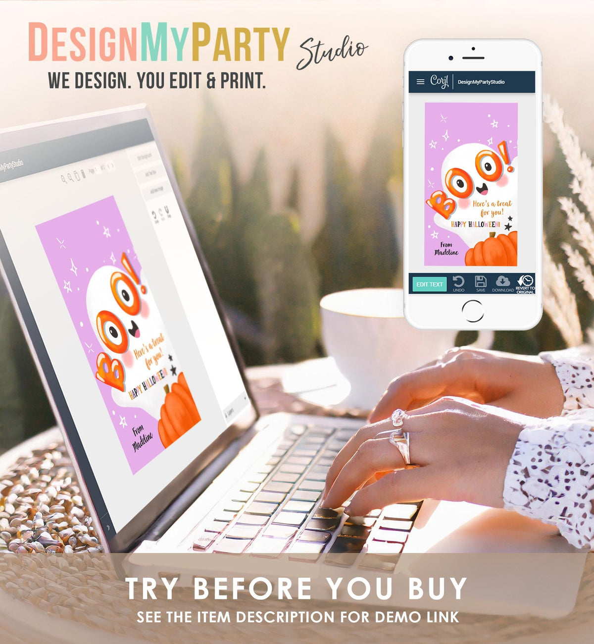 Editable Halloween Favor Tags Boo Gift Tag Costume Party Trick Or Treat Favor Tag Classroom Kids Treat Download Printable Template 0515 0261