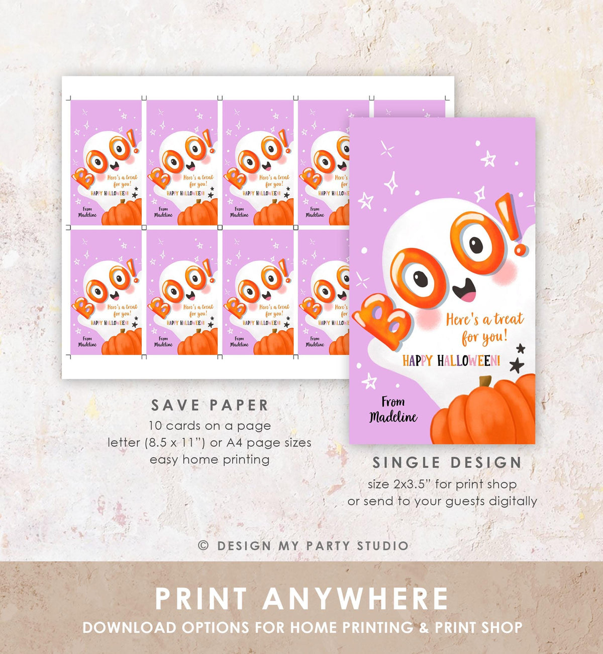 Editable Halloween Favor Tags Boo Gift Tag Costume Party Trick Or Treat Favor Tag Classroom Kids Treat Download Printable Template 0515 0261