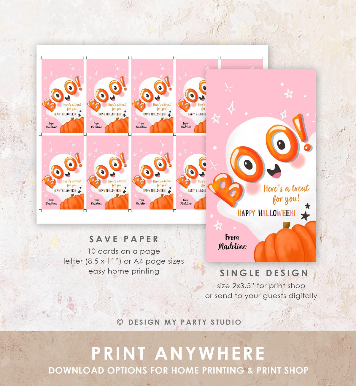 Editable Halloween Favor Tags Boo Gift Tag Costume Party Trick Or Treat Favor Tag Classroom Kids Treat Download Printable Template 0515 0261