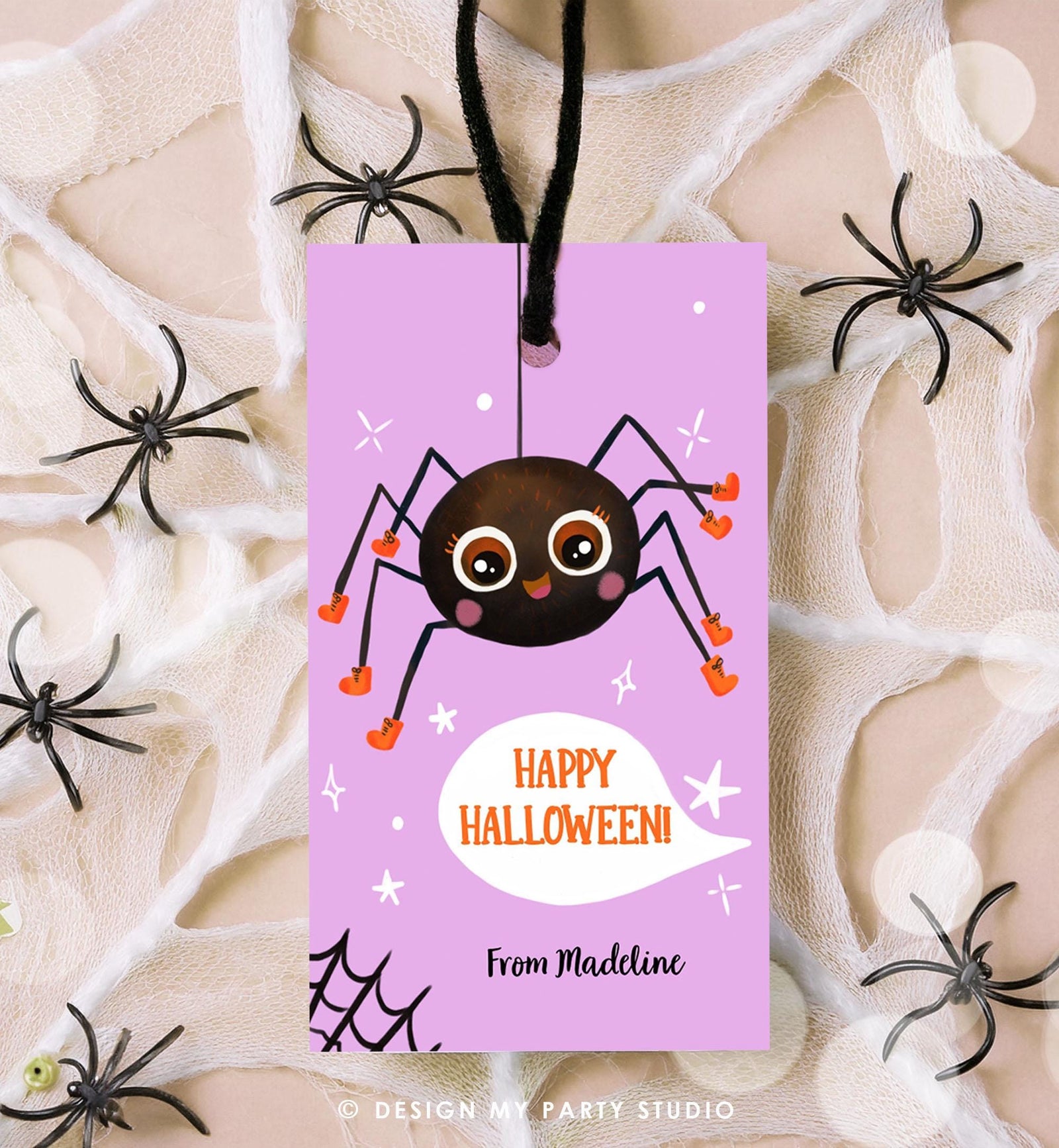 Editable Halloween Favor Tag Boo Gift Tag Costume Party Trick Or Treat Favor Tag Classroom Kids Spider Download Printable Template 0515 0261