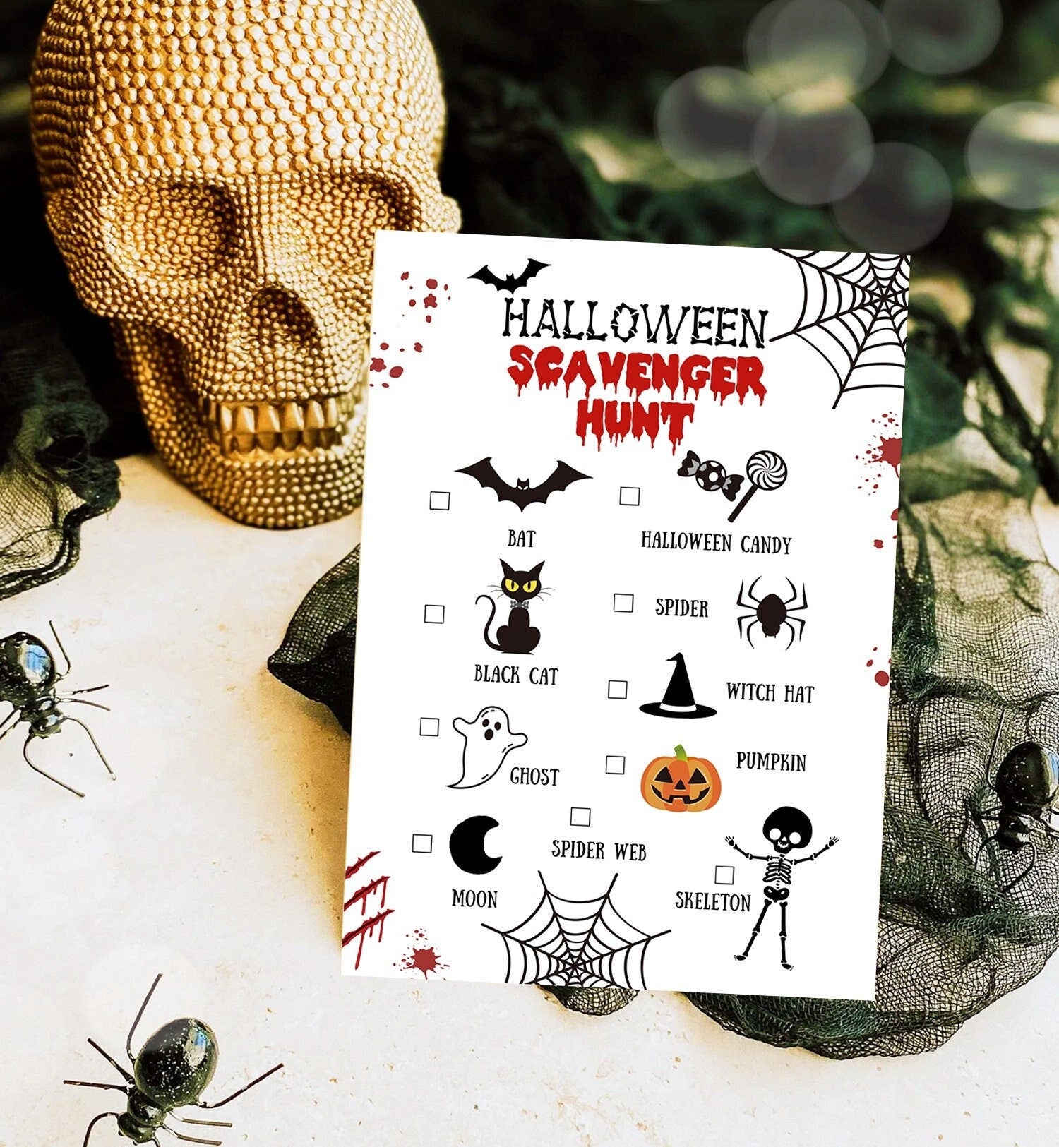 Editable Halloween Scavenger Hunt Halloween Party Game for Kids Classroom Office Party Neighborhood Digital Download Template Printable 009