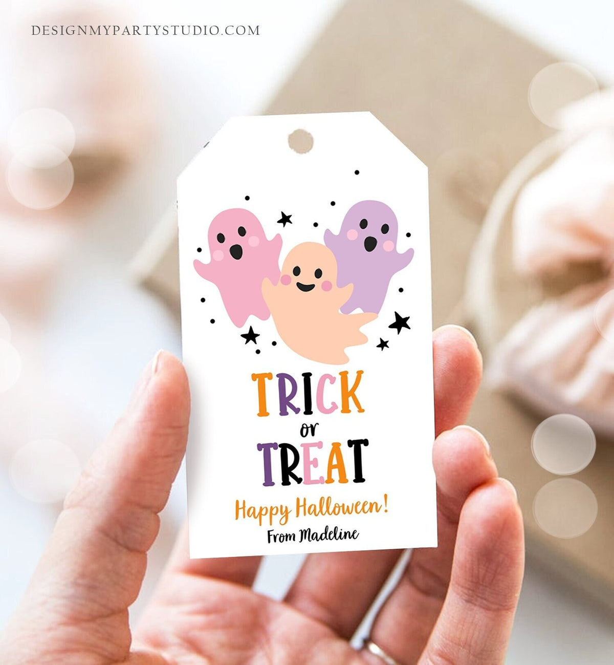 Editable Trick or Treat Tags Halloween Favor Tags Boo Gift Tags Costume Party Favor Tags Halloween Party Download Template Printable 0261