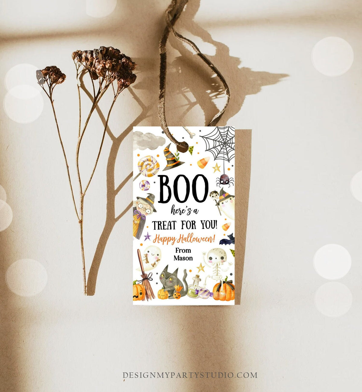 Editable Halloween Favor Tags Boo Gift Tags Costume Party Trick Or Treat Favor Tags Ghost Treat Tag Digital Template Printable 0261 0475