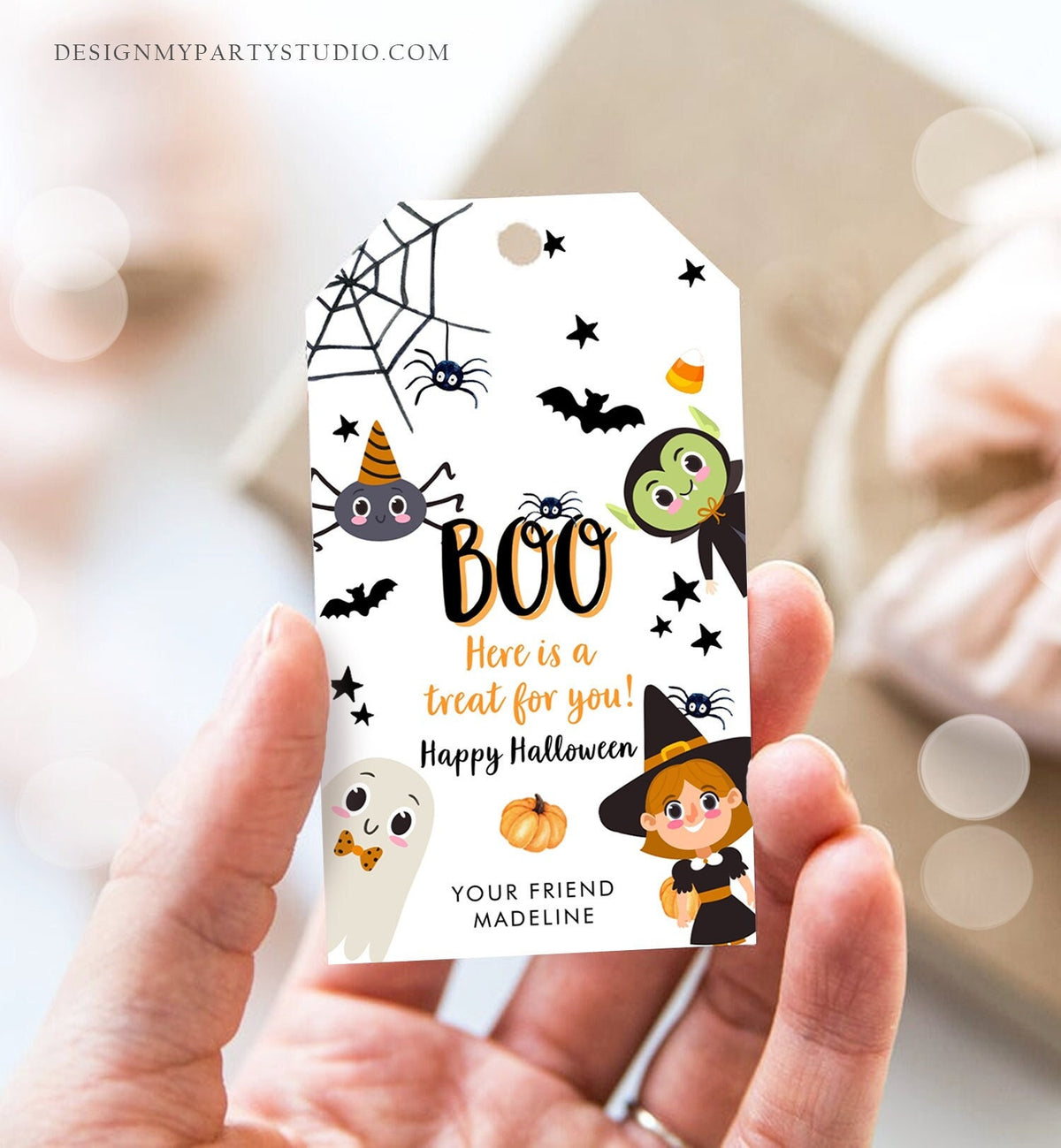 Editable Halloween Favor Tags Boo Gift Tags Costume Party Trick Or Treat Favor Tags Birthday Digital Download Template Printable 0261 0009