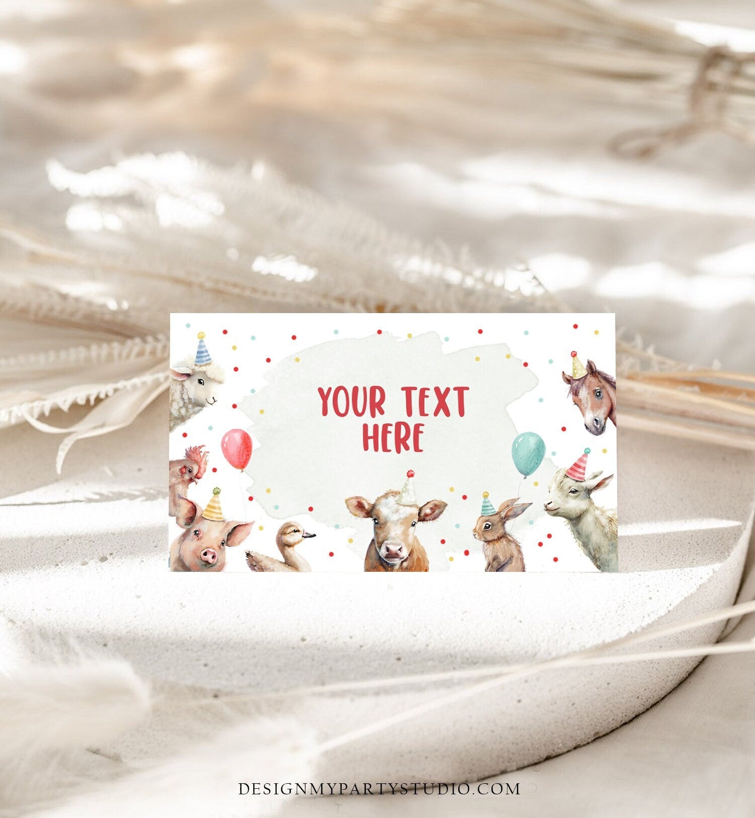 Editable Farm Animals Food Labels Barnyard Birthday Name Place Tent Card Boy Farm Cow Buffet Party Animals Digital Template Printable 0448