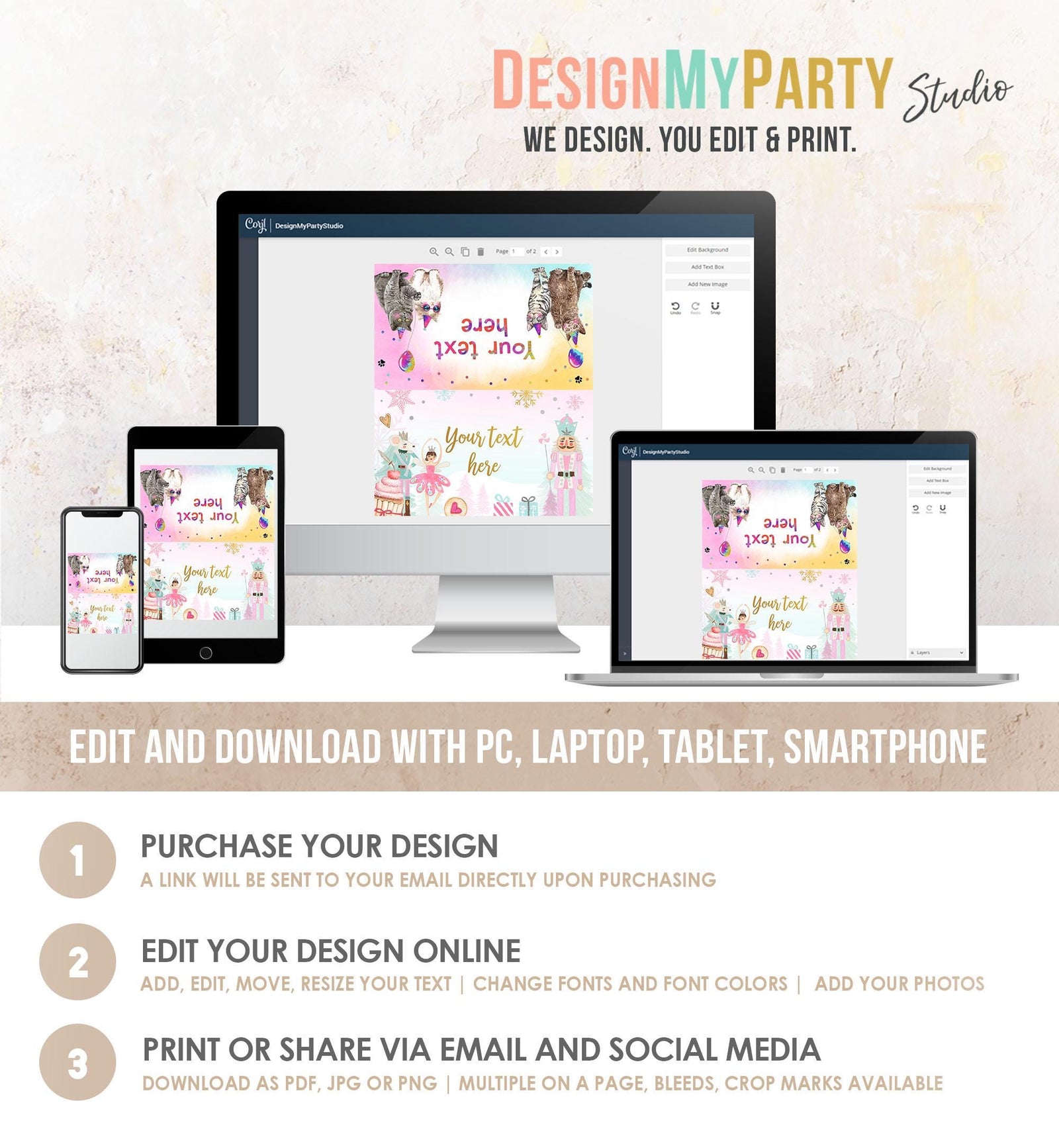 Editable Nutcracker Birthday Food Tent Cards Pink Gold Labels Girl Winter Party Place Cards Land of Sweets Digital Template Printable 0352