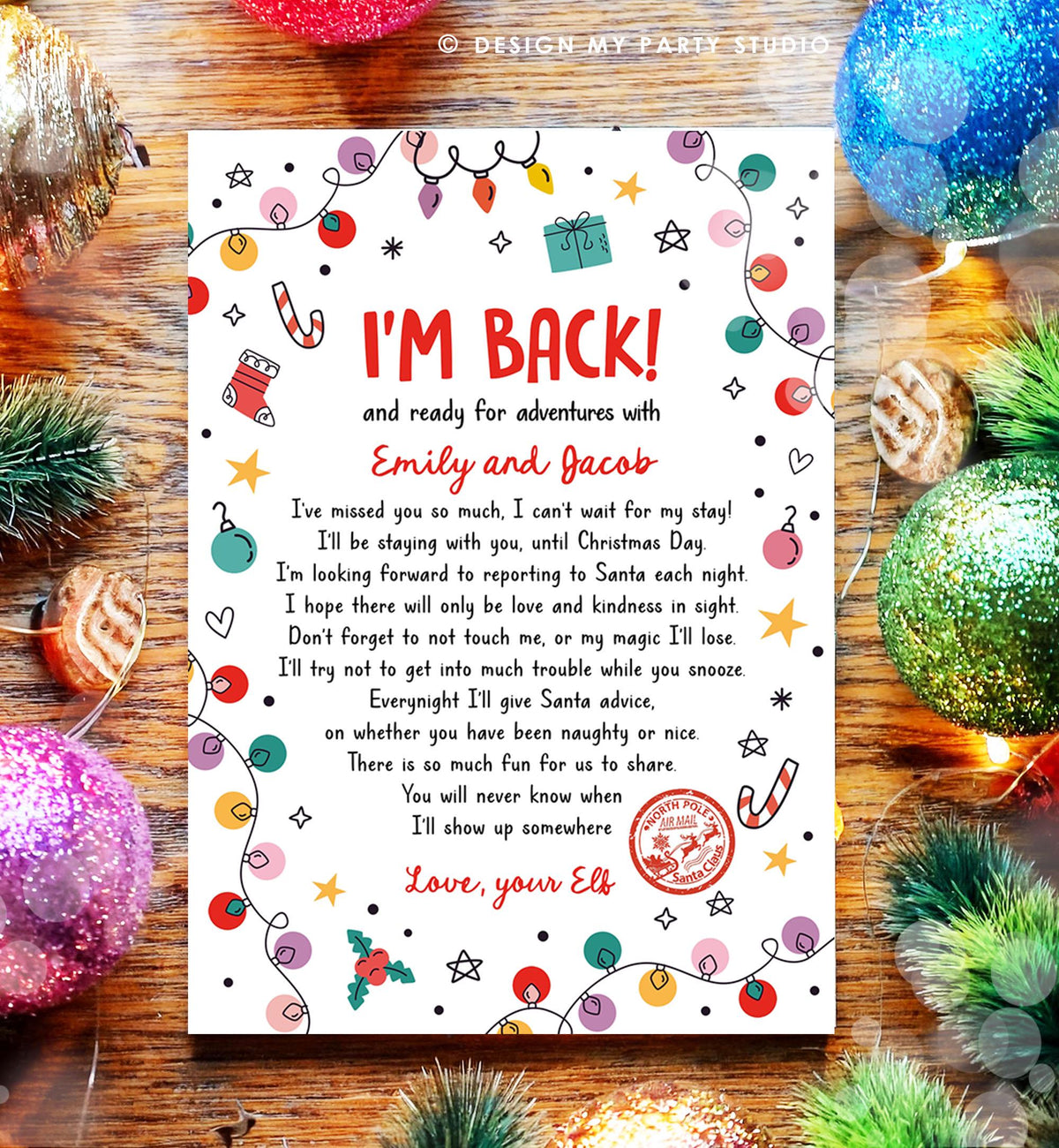 Editable Elf Arrival Letter Return Letter Christmas Elf I&#39;m Back Elf Welcome Christmas Elf Letter From Your Elf Printable Template 0521