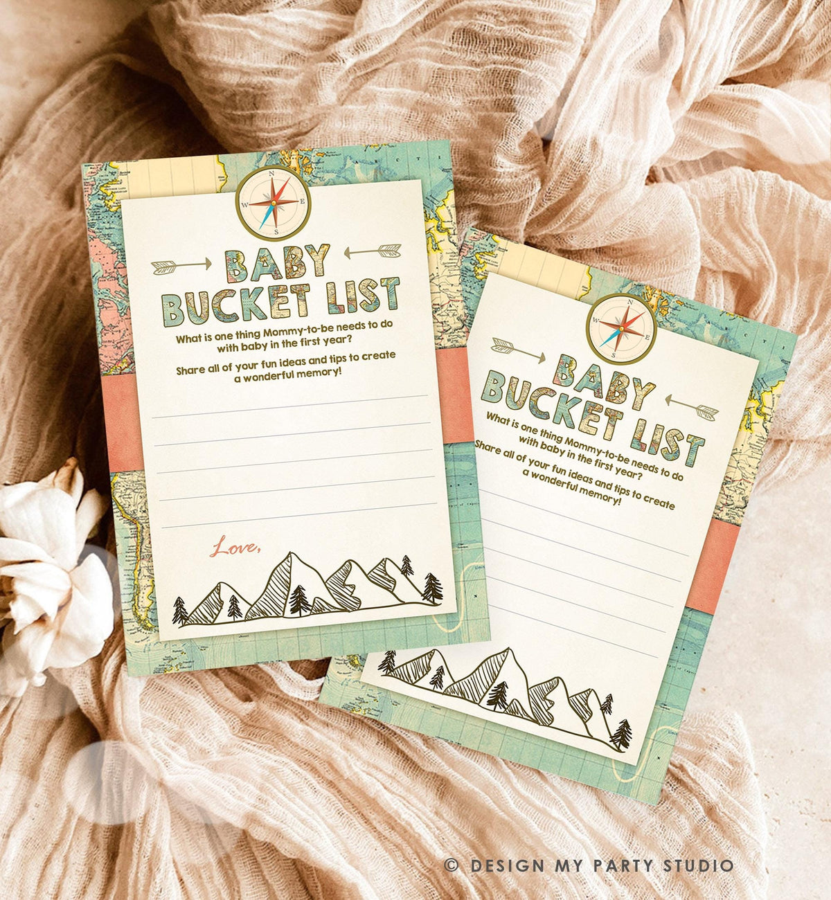 Baby Bucket List Baby Shower Travel Adventure Game Map Gender Neutral Rustic Tribal Boho Woodland Instant Digital Download Printable 0044
