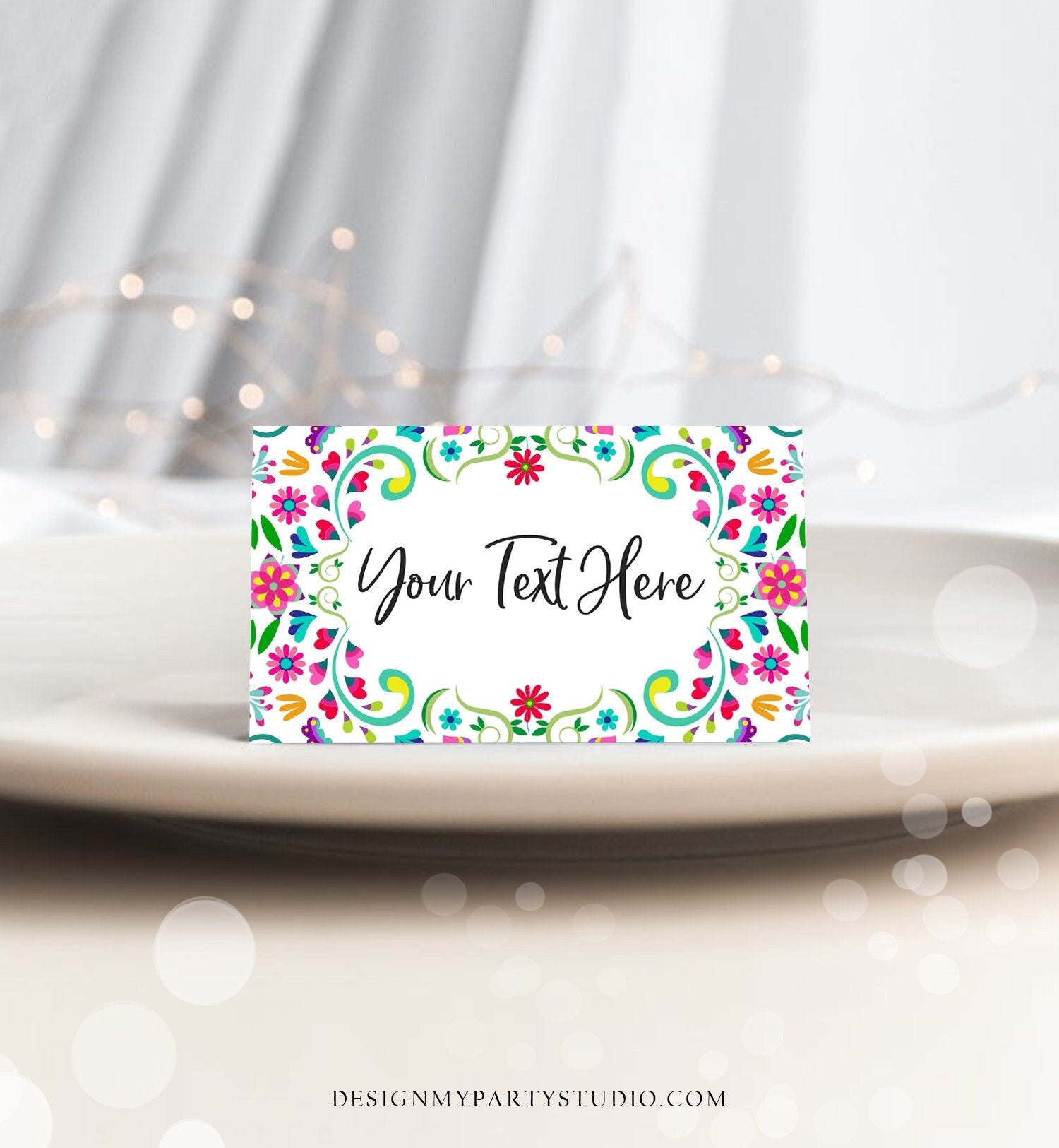 Editable Fiesta Cactus Food Labels Fiesta Party Place Card Tent Card Mexico Floral Mexican Birthday First Fiesta Decor Digital Template 0466