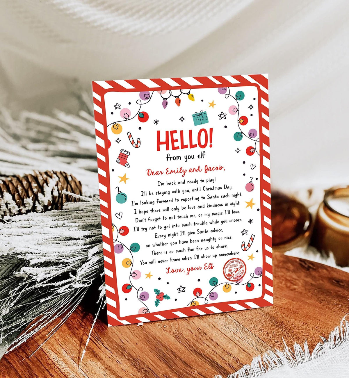 Editable Hello From Your Elf Arrival Letter Return Letter Christmas Elf I&#39;m Back Elf Welcome Elf Digital Download Template Printable 0521