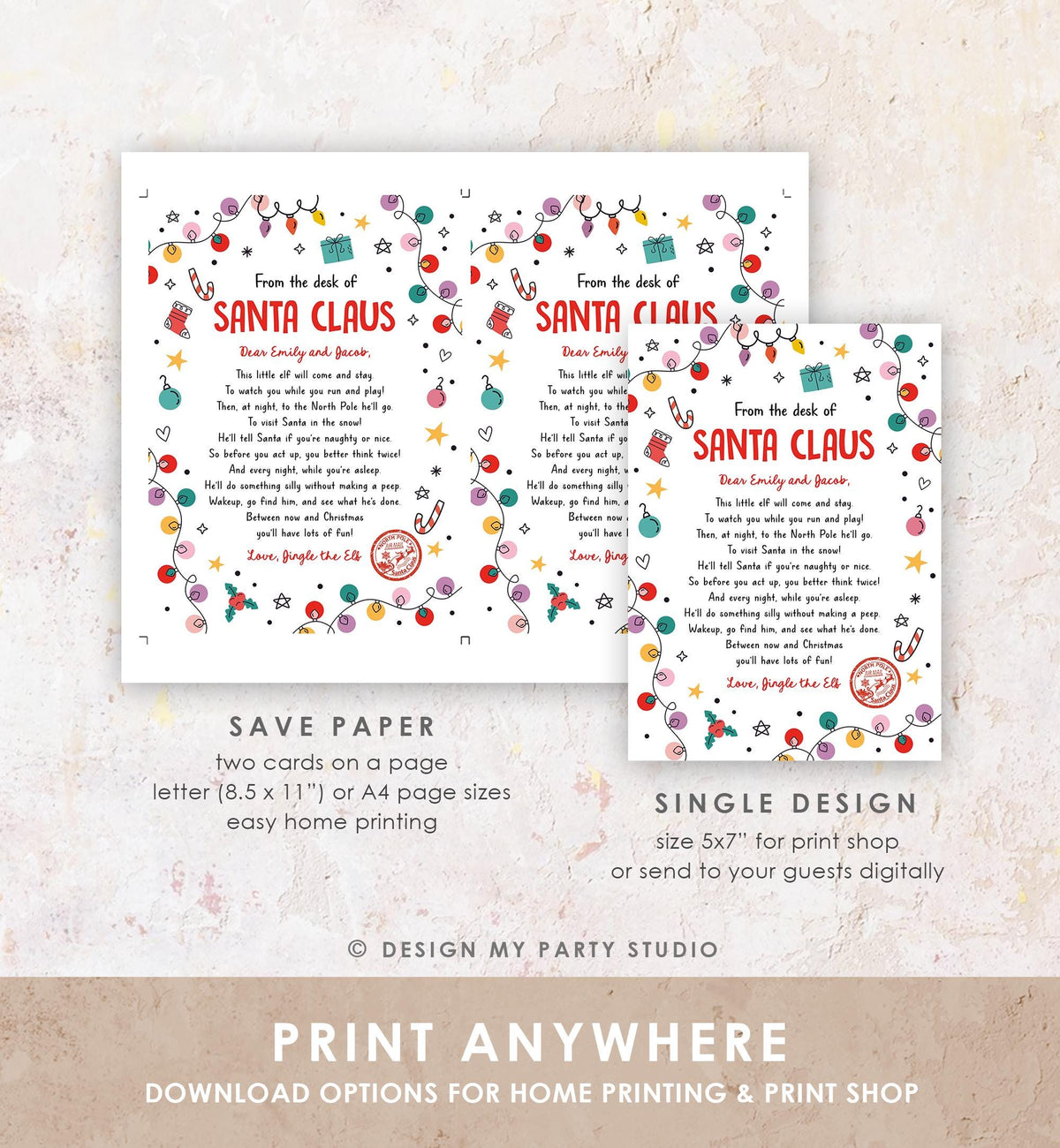 Editable From the Desk of Santa Claus First Time Elf Arrival Letter Return Letter Christmas Elf I&#39;m Back Digital Template Printable 0521