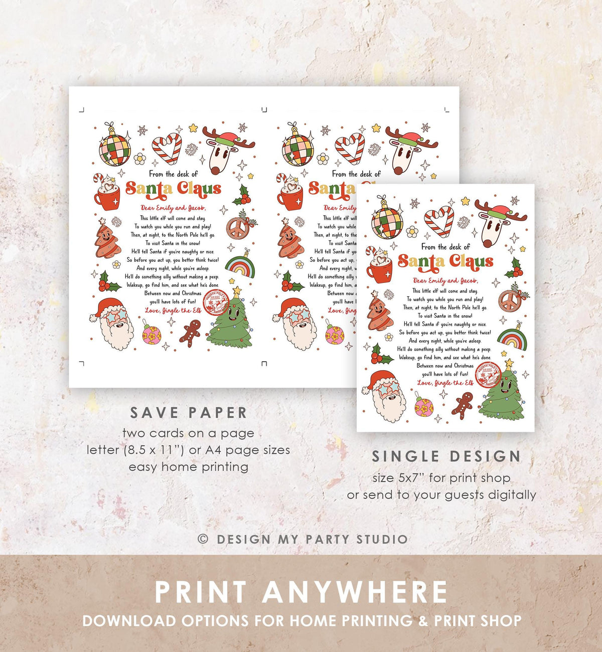 Editable From the Desk of Santa Claus First Time Elf Arrival Letter Return Letter Christmas Elf I&#39;m Back Digital Template Printable 0522