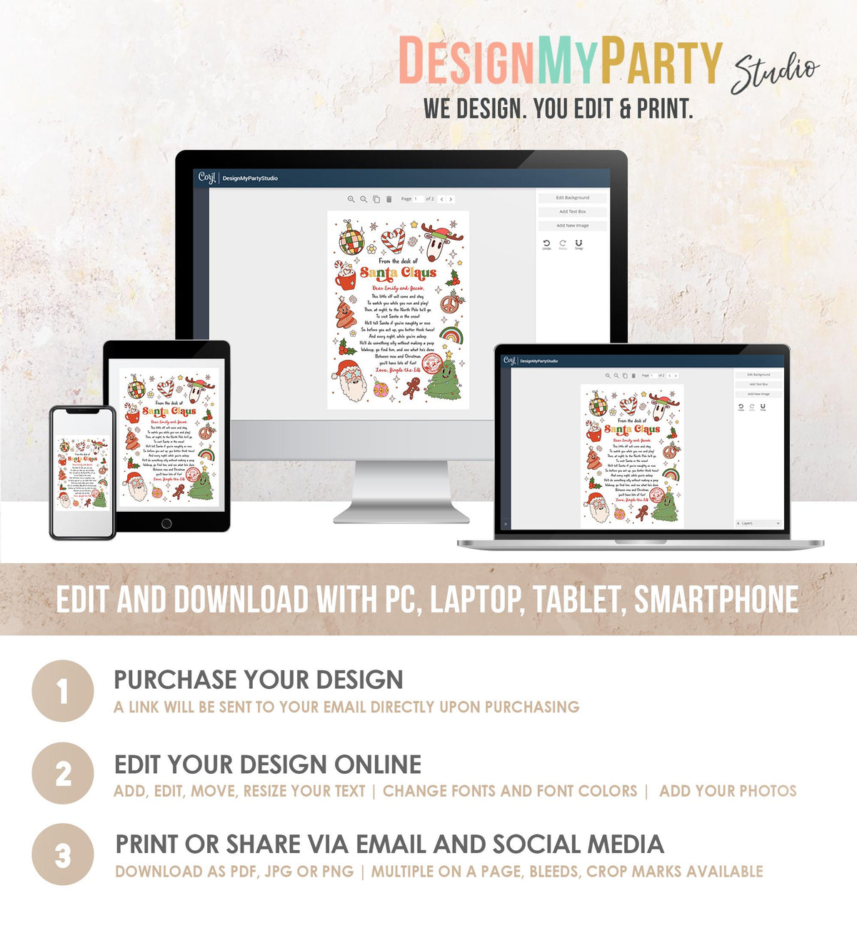 Editable From the Desk of Santa Claus First Time Elf Arrival Letter Return Letter Christmas Elf I&#39;m Back Digital Template Printable 0522