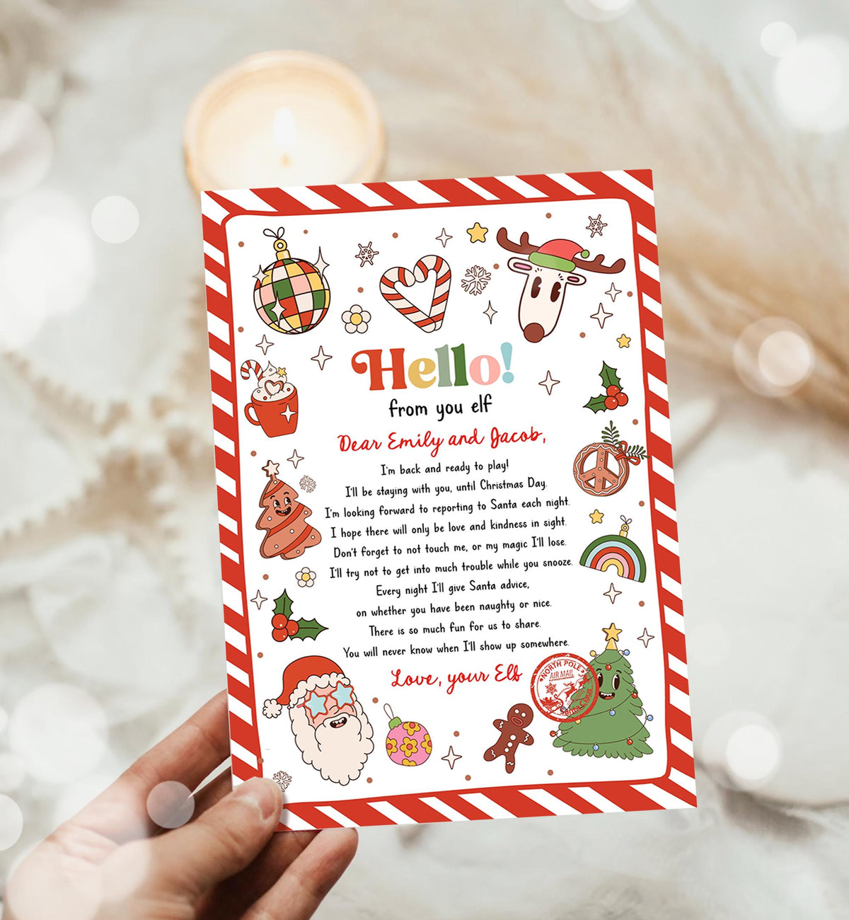 Editable Hello From Your Elf Arrival Letter Return Letter Christmas Elf I&#39;m Back Elf Welcome Elf Digital Download Template Printable 0522