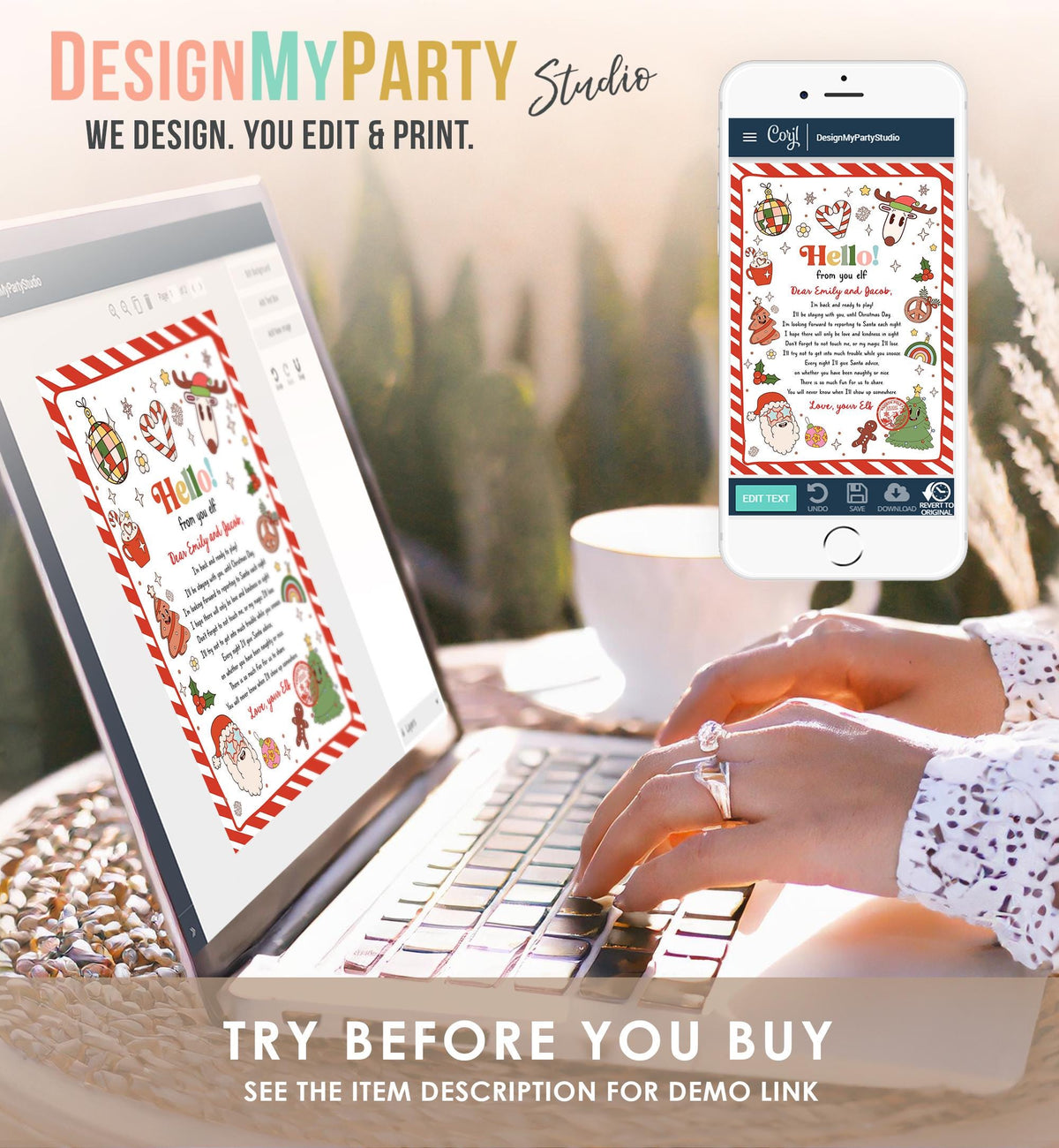 Editable Hello From Your Elf Arrival Letter Return Letter Christmas Elf I&#39;m Back Elf Welcome Elf Digital Download Template Printable 0522