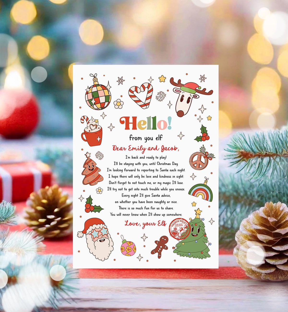 Editable Hello From Your Elf Arrival Letter Return Letter Christmas Elf I&#39;m Back Elf Welcome Elf Digital Download Template Printable 0522
