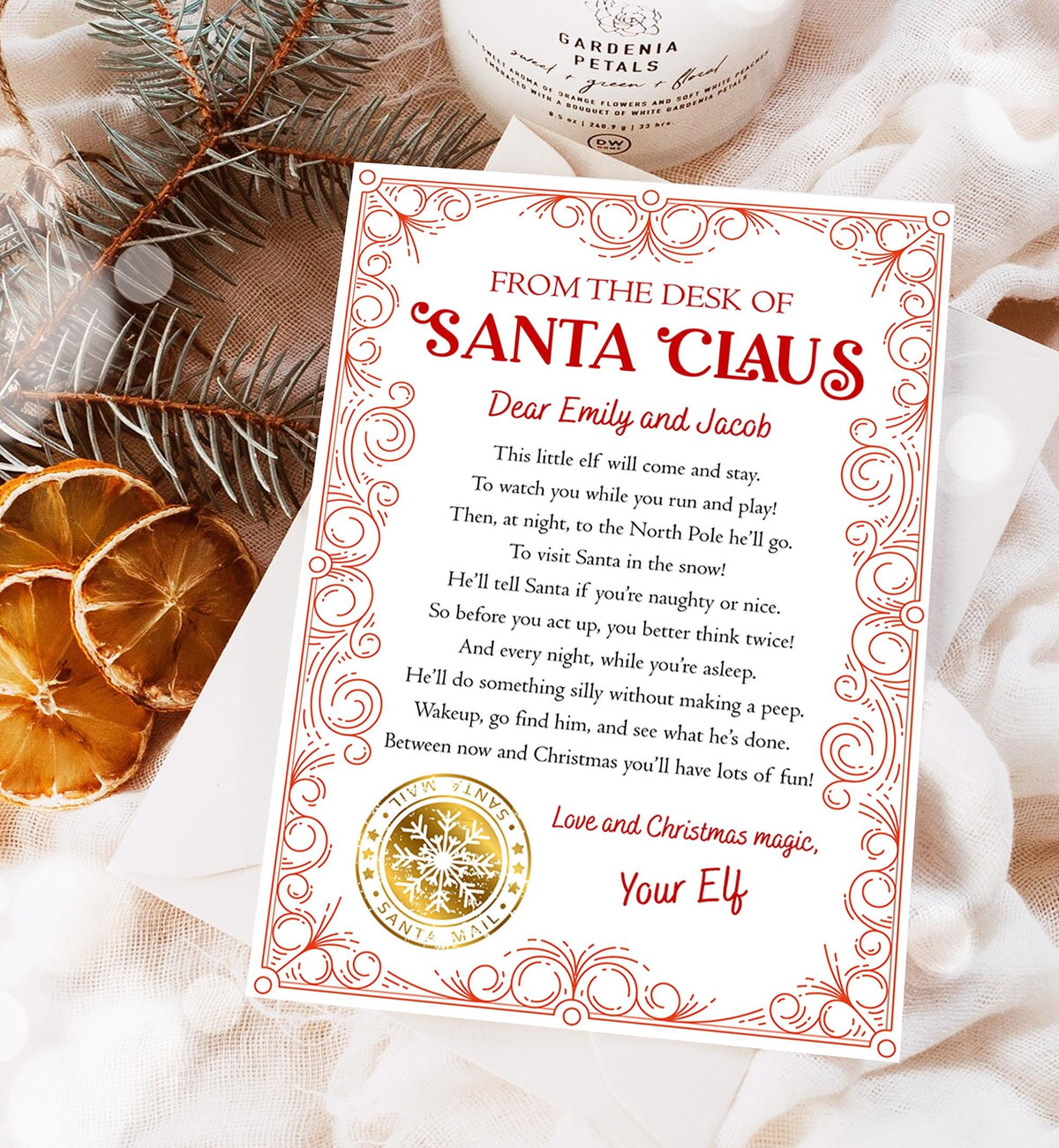 Editable From the Desk of Santa Claus First Time Elf Arrival Letter Return Letter Christmas Elf I&#39;m Back Digital Template Printable 0523