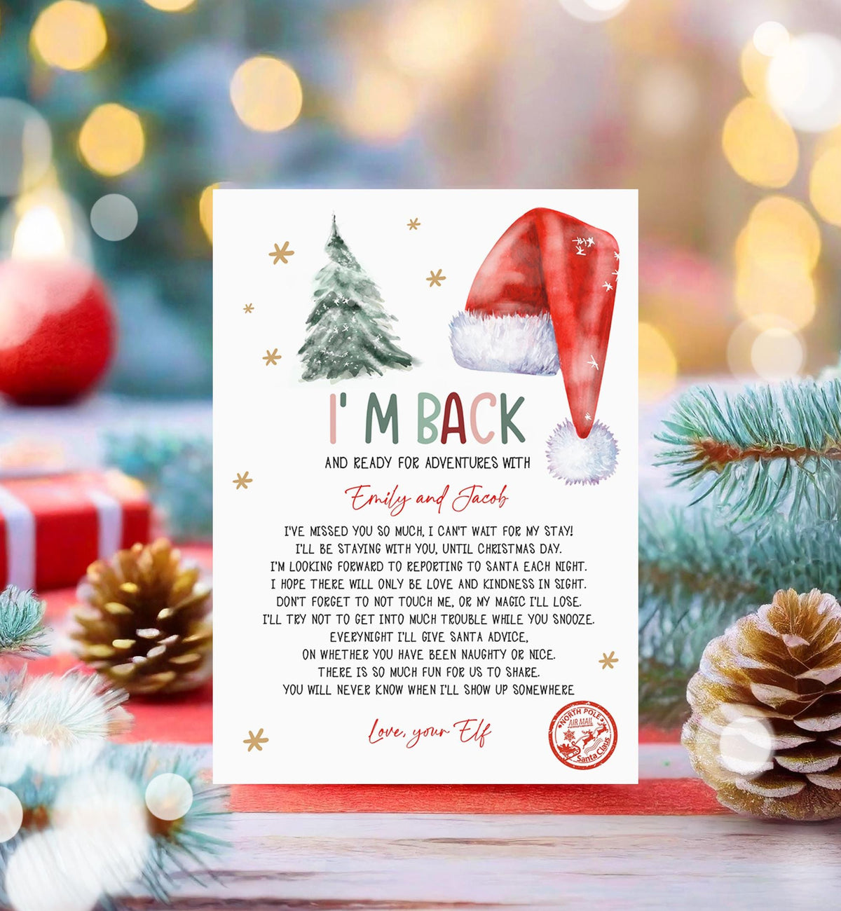 Editable Elf I&#39;m Back Arrival Letter Return Letter Christmas Elf Elf Welcome Christmas Elf Letter From Your Elf Printable Template 0444