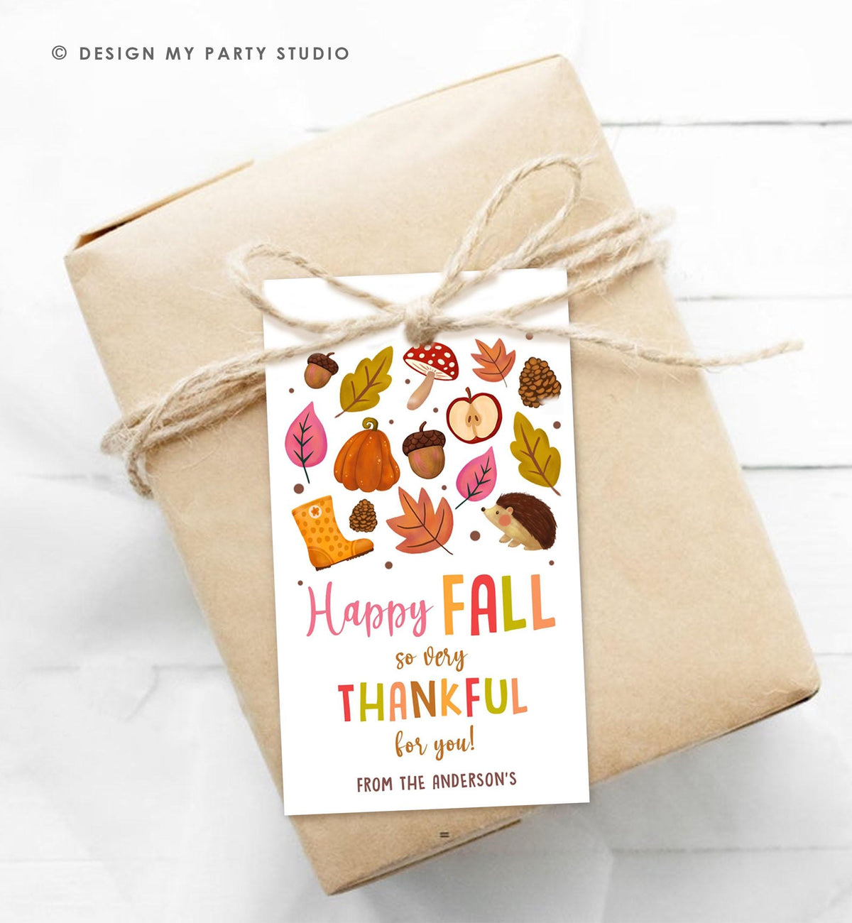 Editable Happy Fall Gift Tags Thanksgiving Favor Tag Teacher Appreciation Thankful for You Leaves Download Printable Template 0464 0516