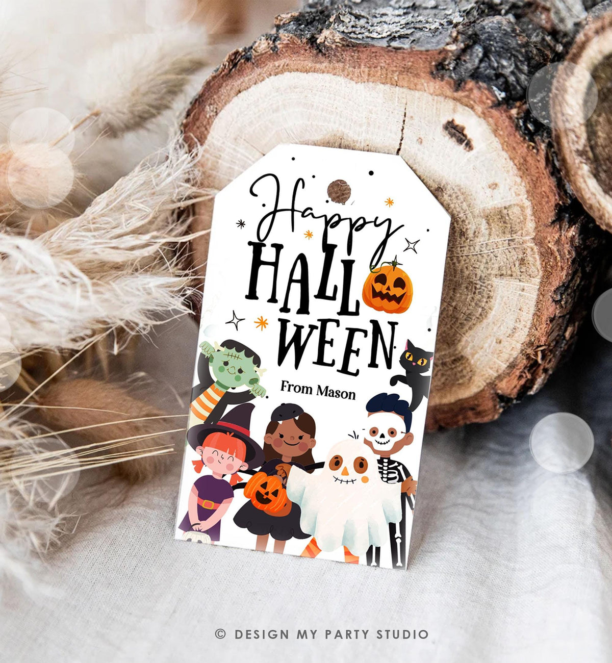 Editable Happy Halloween Gift Tags Trick Or Treat Favor Tags Ghost Treat Tag Personalized Download Printable Template Digital 0261 0473 0009