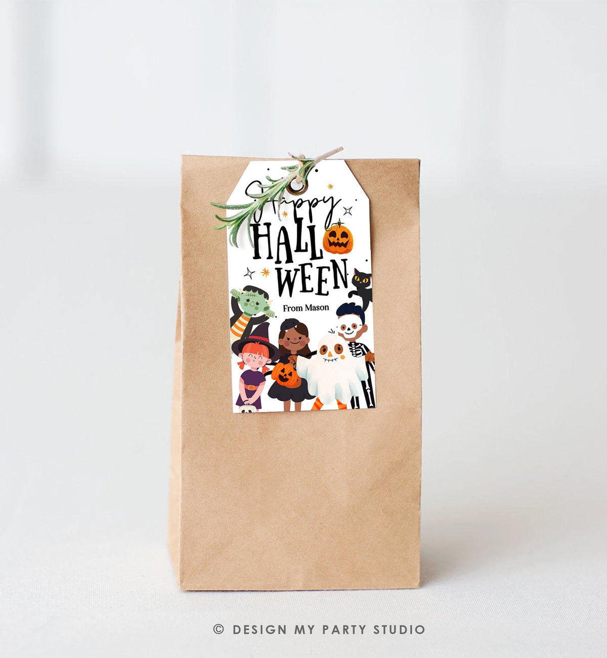 Editable Happy Halloween Gift Tags Trick Or Treat Favor Tags Ghost Treat Tag Personalized Download Printable Template Digital 0261 0473 0009