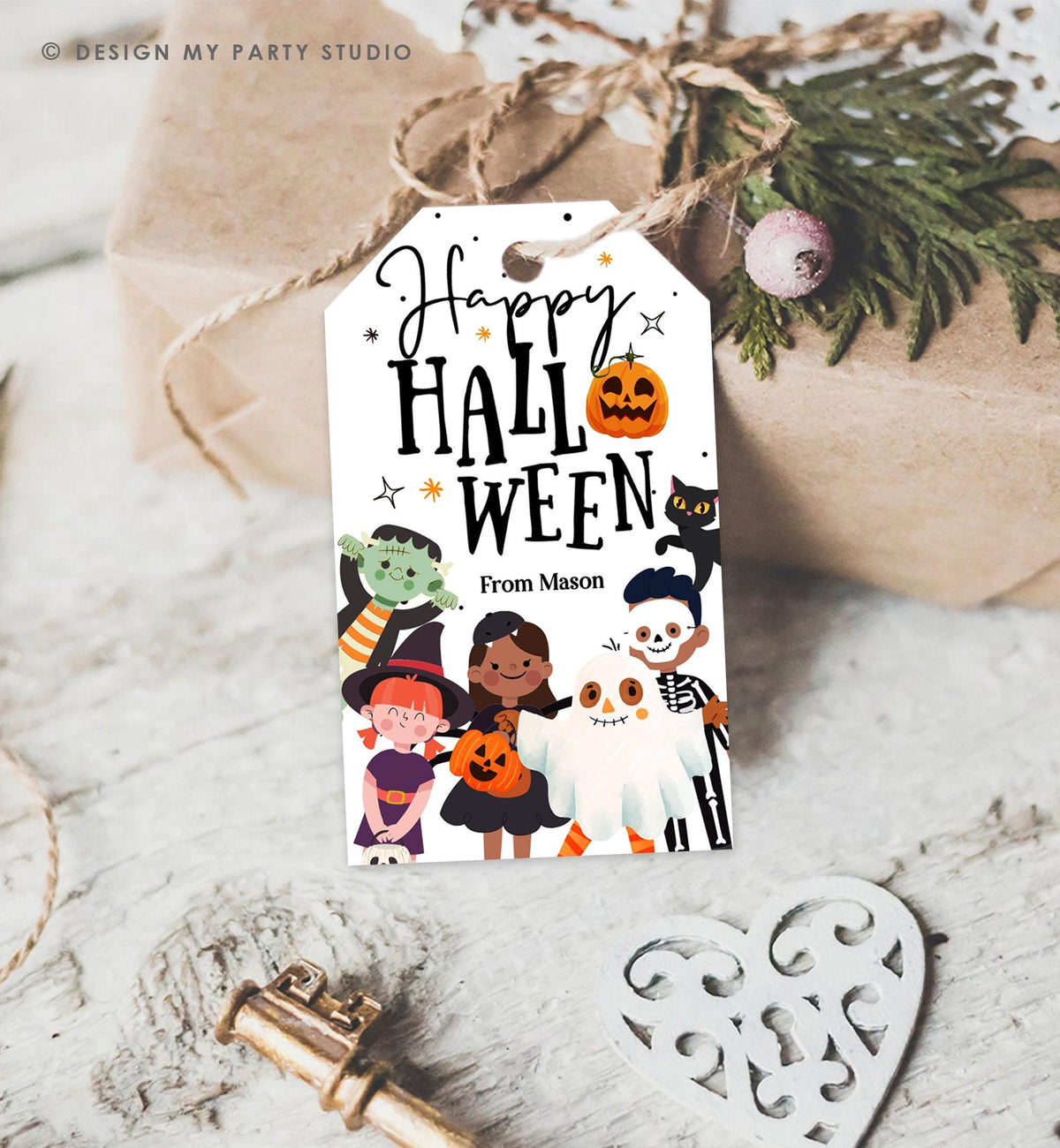 Editable Happy Halloween Gift Tags Trick Or Treat Favor Tags Ghost Treat Tag Personalized Download Printable Template Digital 0261 0473 0009