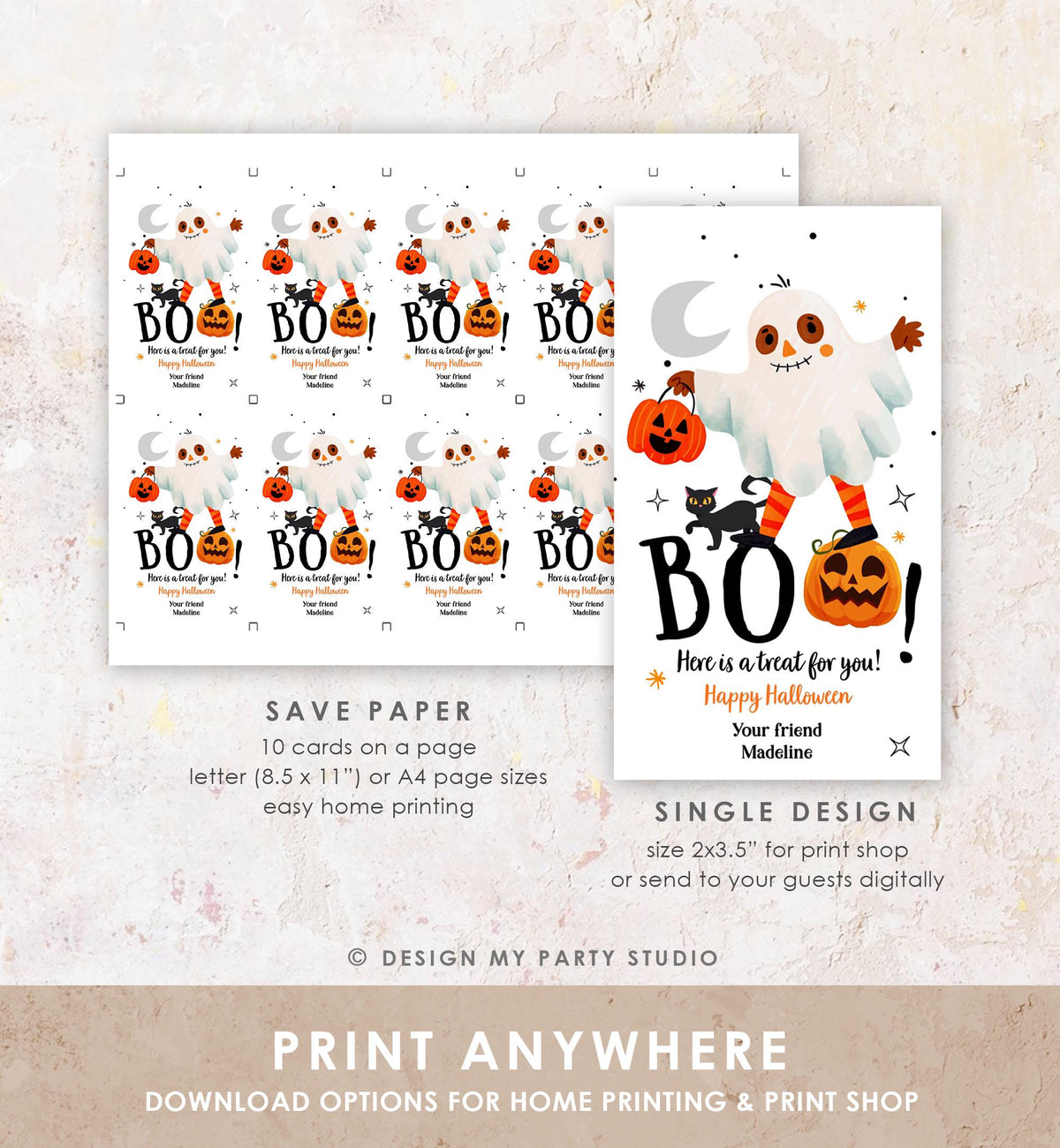 Editable Halloween Favor Tags Boo Gift Tag Costume Party Trick Or Treat Favor Tag Birthday Party Download Printable Template 0473 0261