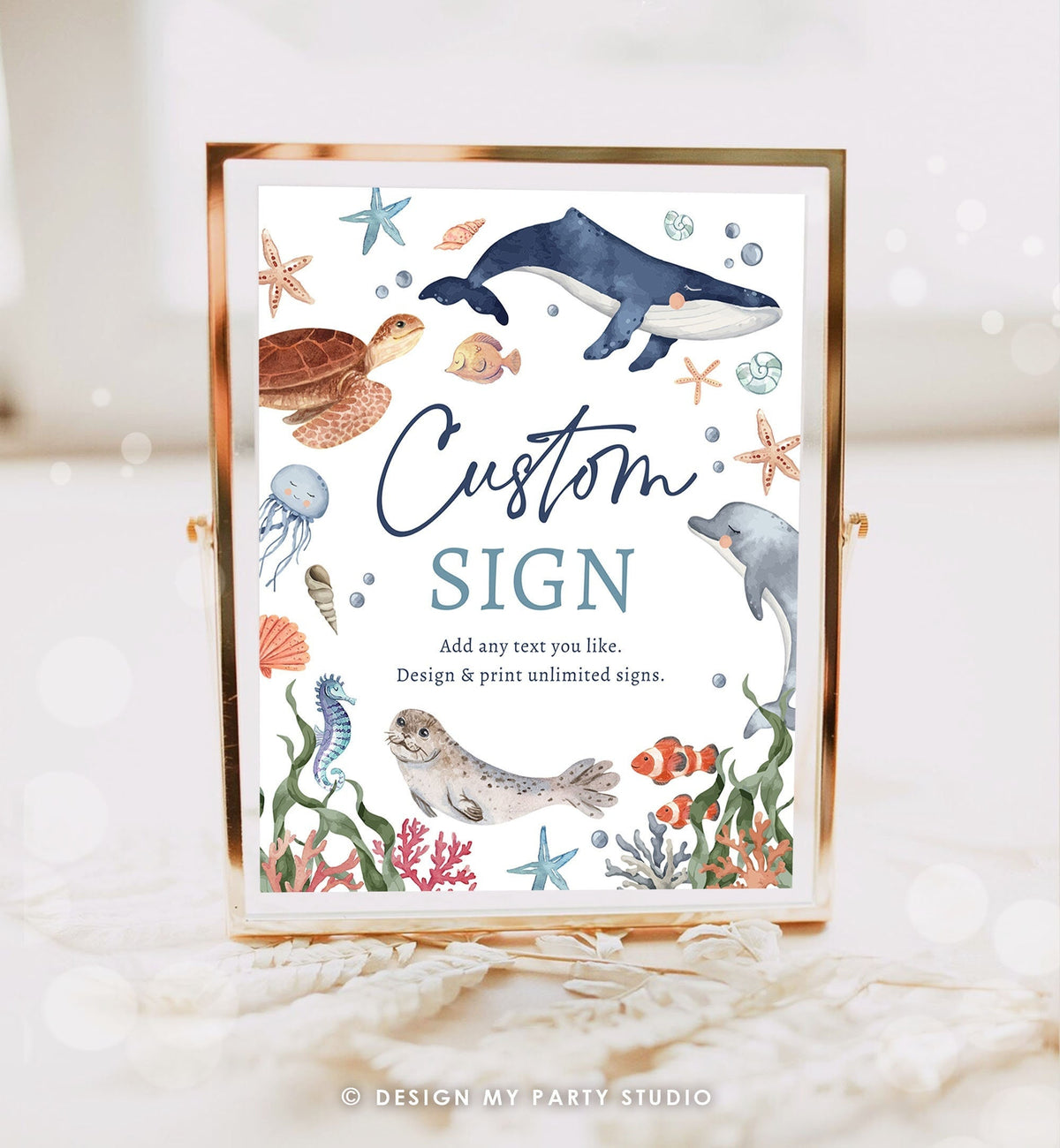 Editable Custom Sign Fishing Birthday Party Sign The Big One Birthday Fish Party Bobber Reeling in Boy 8x10 Digital Template Printable 0504