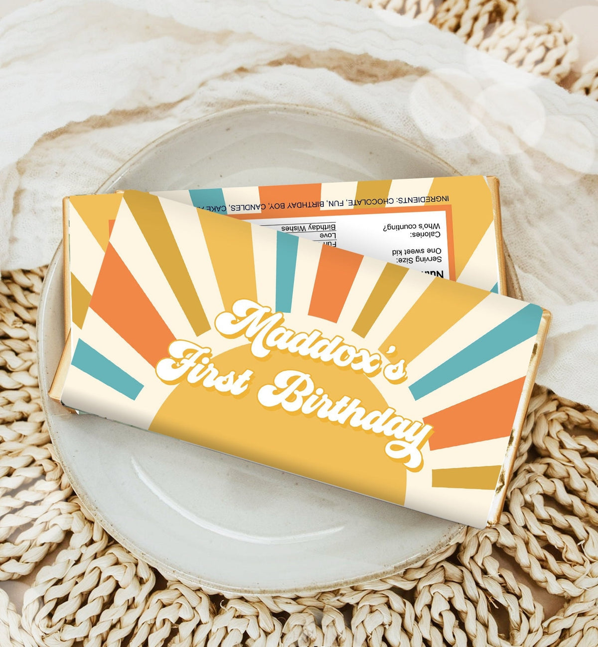 Editable Sun Birthday Chocolate Bar Labels Candy Bar Wrapper Retro Little Sunshine Boy Birthday Digital Download Template Printable 0457