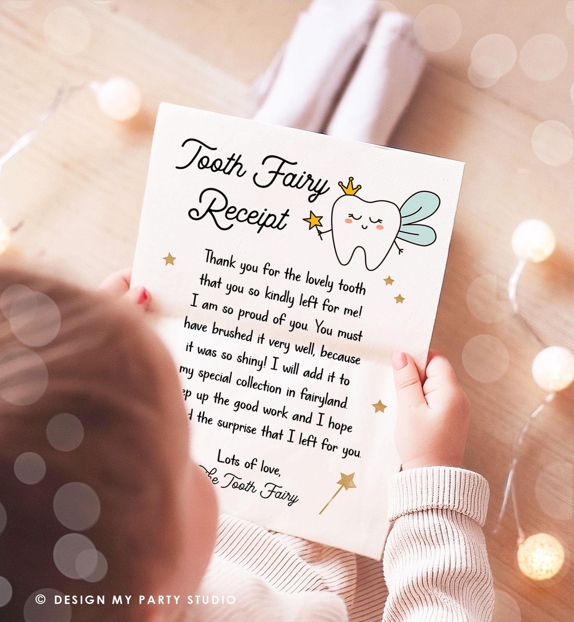 Tooth Fairy letter First Tooth Fairy Certificate Tooth Fairy Note Lost ...