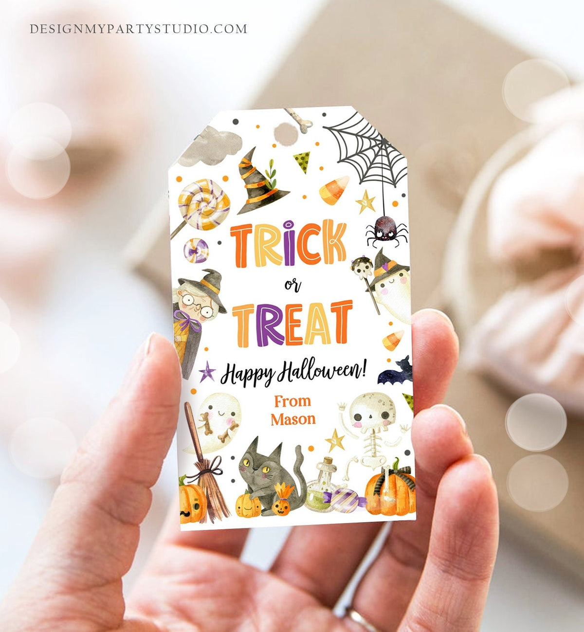 Editable Halloween Favor Tags Boo Gift Tags Costume Party Trick Or Treat Favor Tags Ghost Treat Tag Download Template Printable 0261 0475
