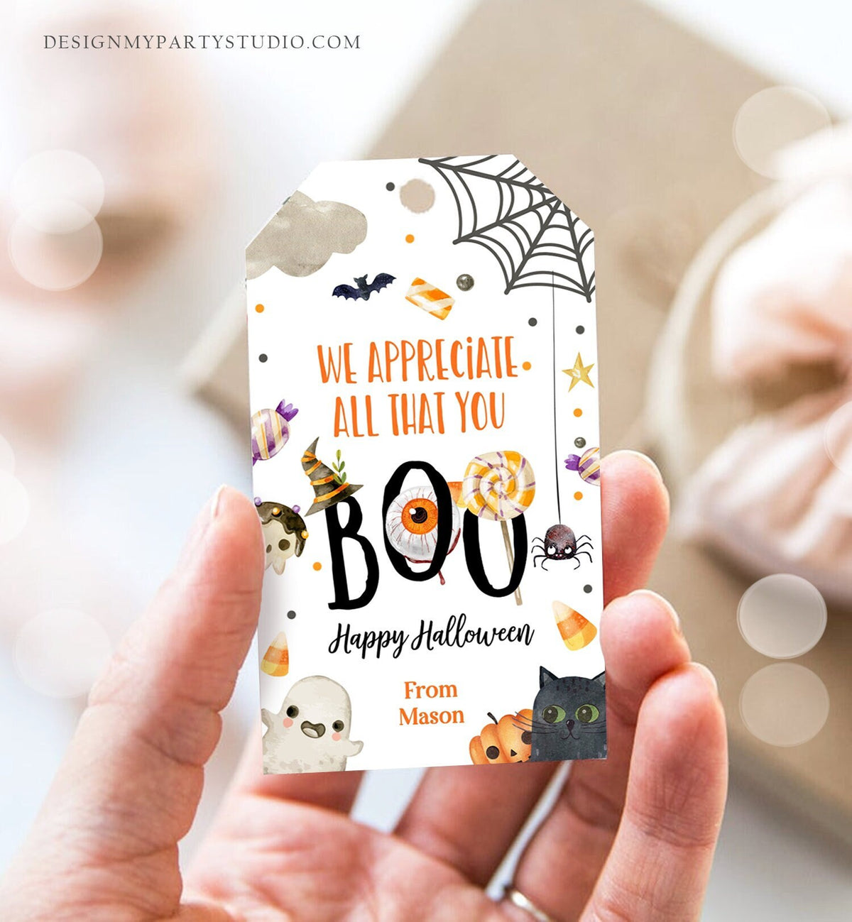 Editable Halloween Favor Tags Ghost Gift Tags All That you BOO Teacher Appreciation Ghost Treat Tag Digital Download Template Printable 0261