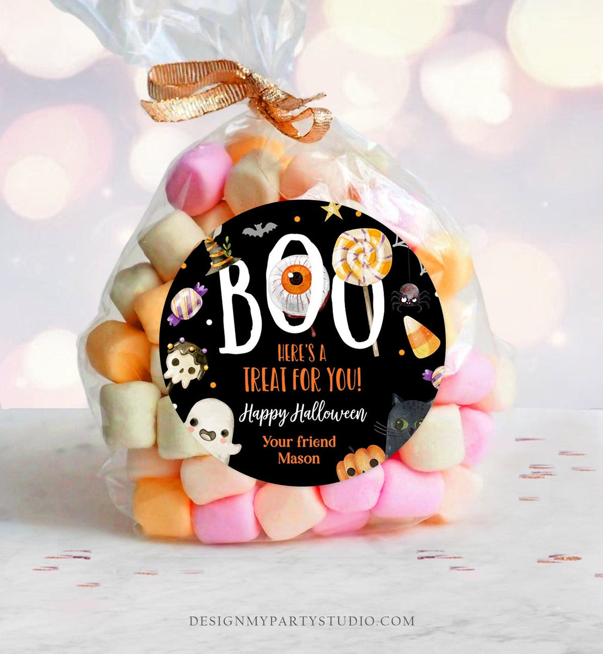 Editable Halloween Favor Tags Boo Gift Tags Costume Party Trick Or Treat Favor Tags Ghost Treat Tag Digital Download Template Printable 0261