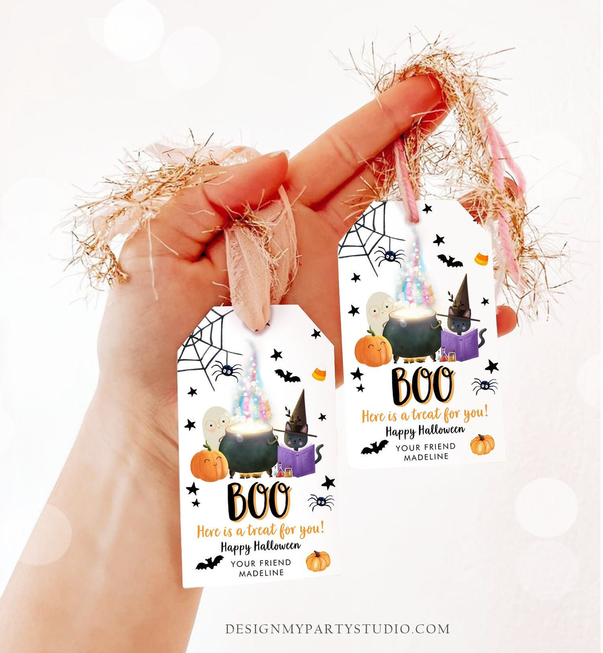 Editable Halloween Favor Tags Boo Gift Tags Costume Party Trick Or Treat Birthday Party Digital Download Template Printable 0261 0480