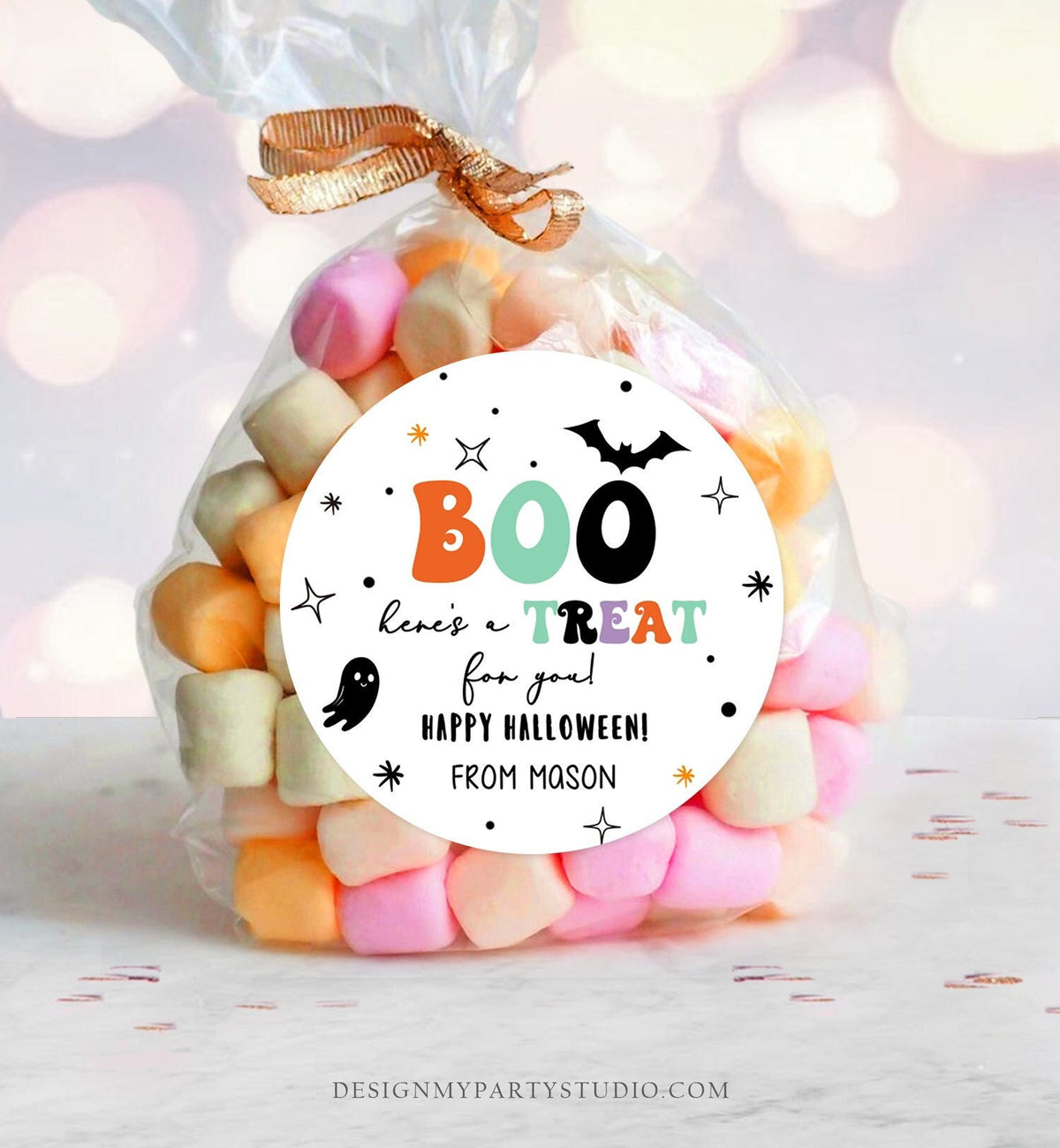 Editable Halloween Favor Tags Boo Gift Tags Costume Party Trick Or Treat Favor Tags Ghost Treat Tag Digital Download Template Printable 0261
