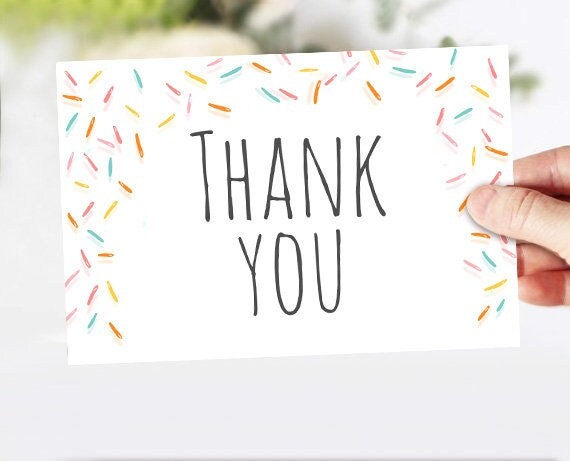 Baby Sprinkle Thank You Card Sprinkle Thank You Note 4x6" Baby Shower Rainbow Render Neutral Sprinkles Digital Download Printable 0216