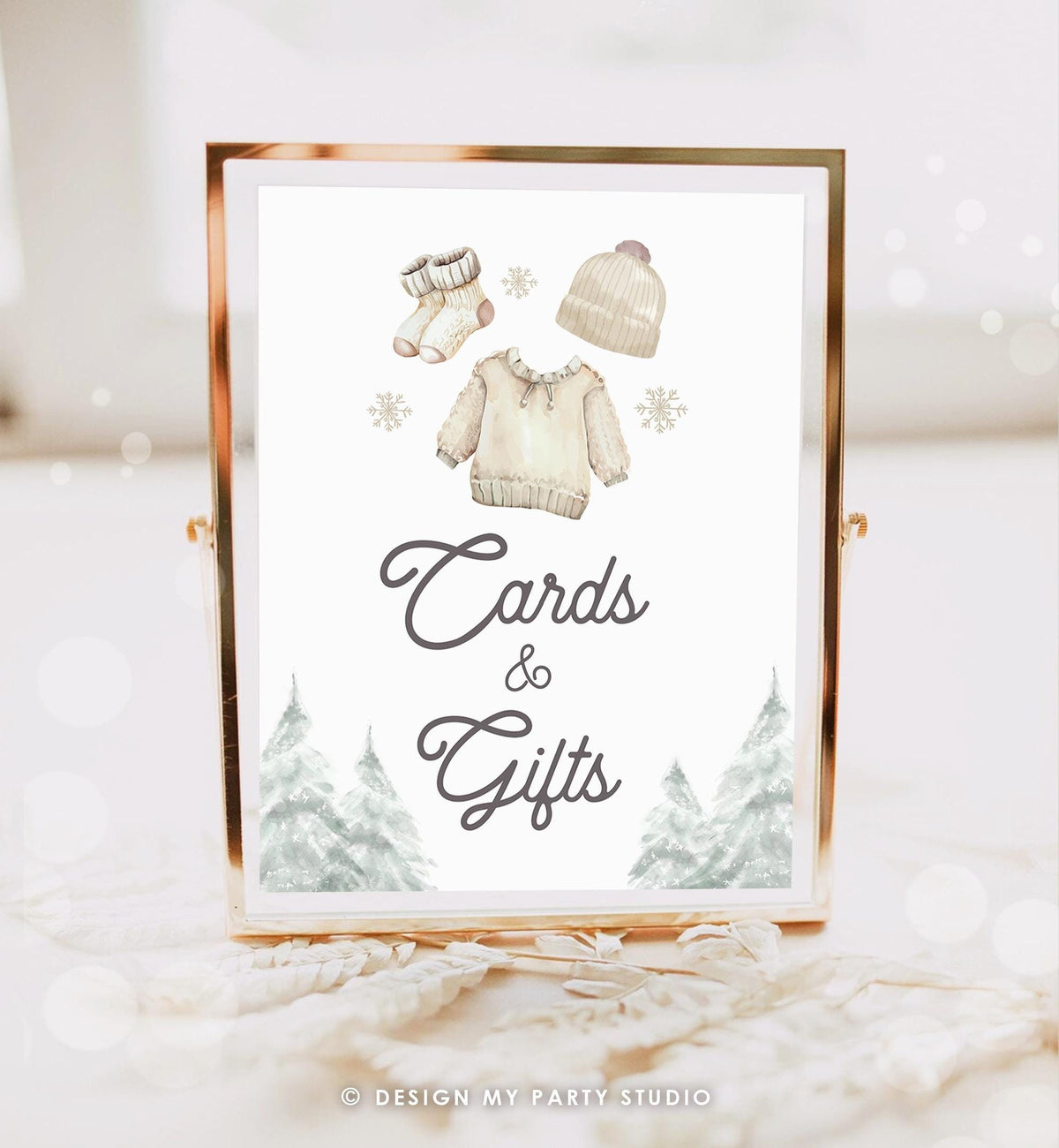 Cards and Gifts Sign Winter Baby Clothes Baby It&#39;s Cold Outside Baby Shower Birthday Party Decor Watercolor Digital Download Printable 0491