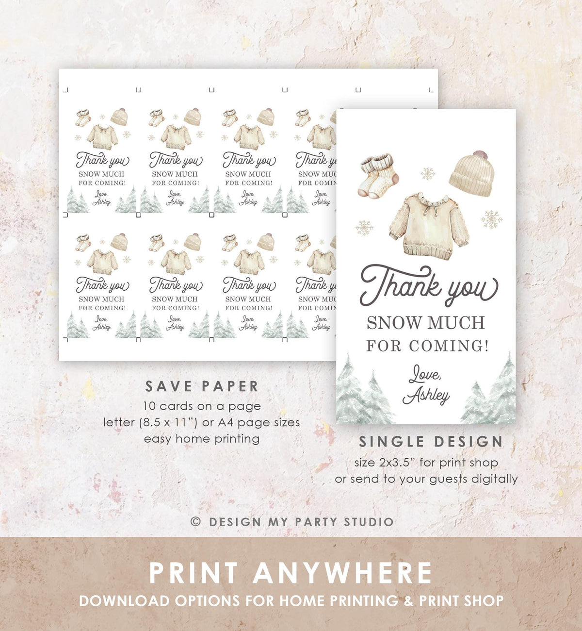 Editable Winter Baby Clothes Baby Shower Favor Tag Baby It&#39;s Cold Outside Christmas Watercolor Digital Download Template Printable 0491