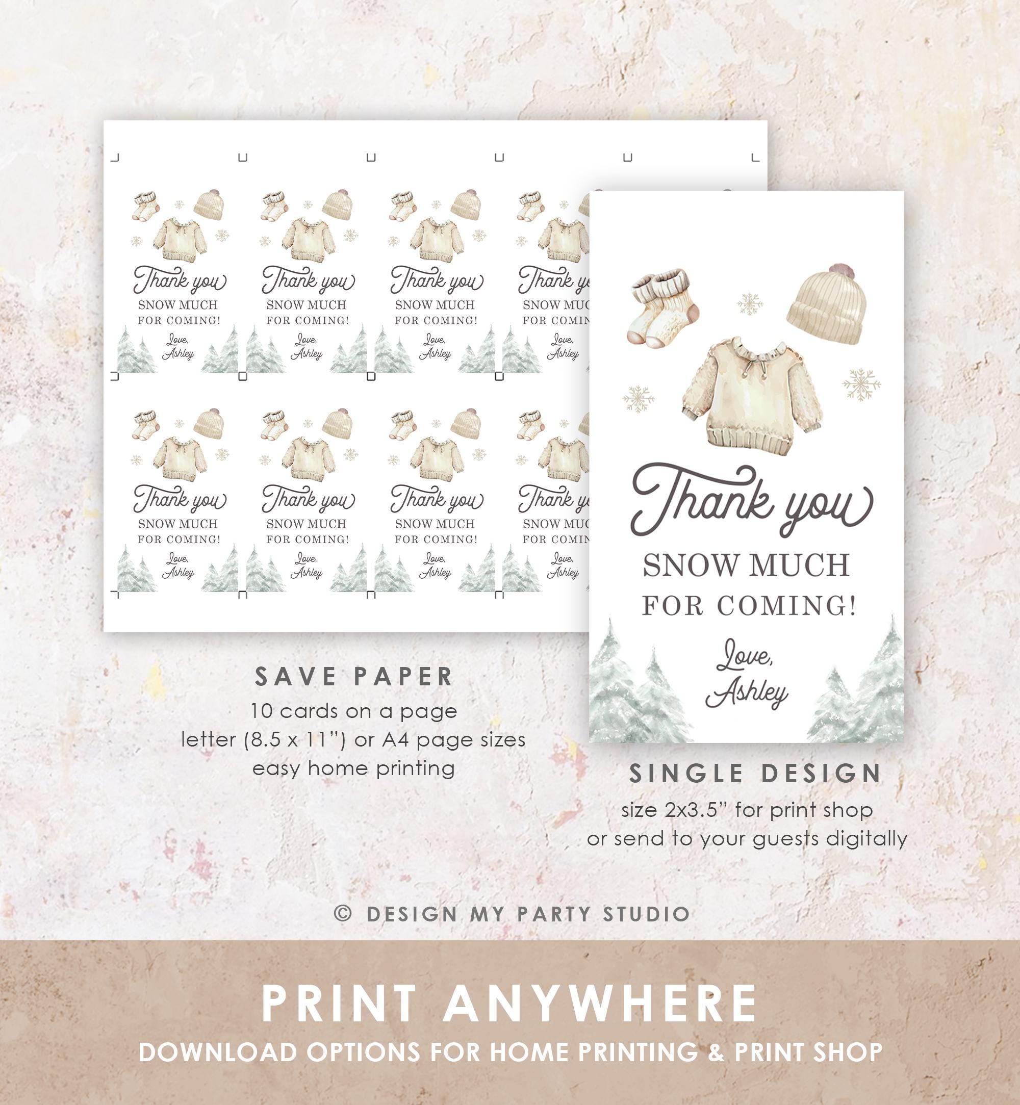 Editable Winter Baby Clothes Baby Shower Favor Tag Baby It's Cold Outside Christmas Watercolor Digital Download Template Printable 0491