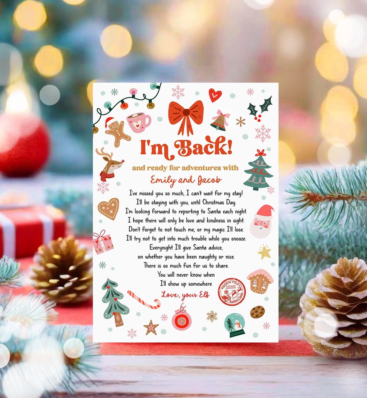 Editable Elf Arrival Letter Return Letter Christmas Elf I&#39;m Back Elf Welcome Christmas Elf Letter From Your Elf Printable Template 0529