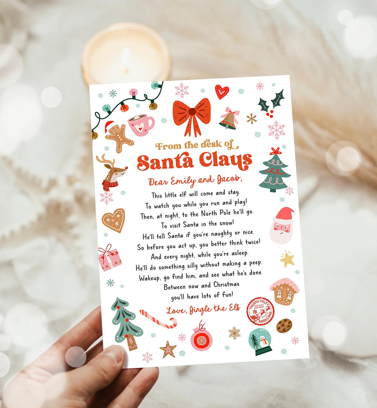 Editable From the Desk of Santa Claus First Time Elf Arrival Letter Return Letter Christmas Elf I&#39;m Back Digital Template Printable 0529