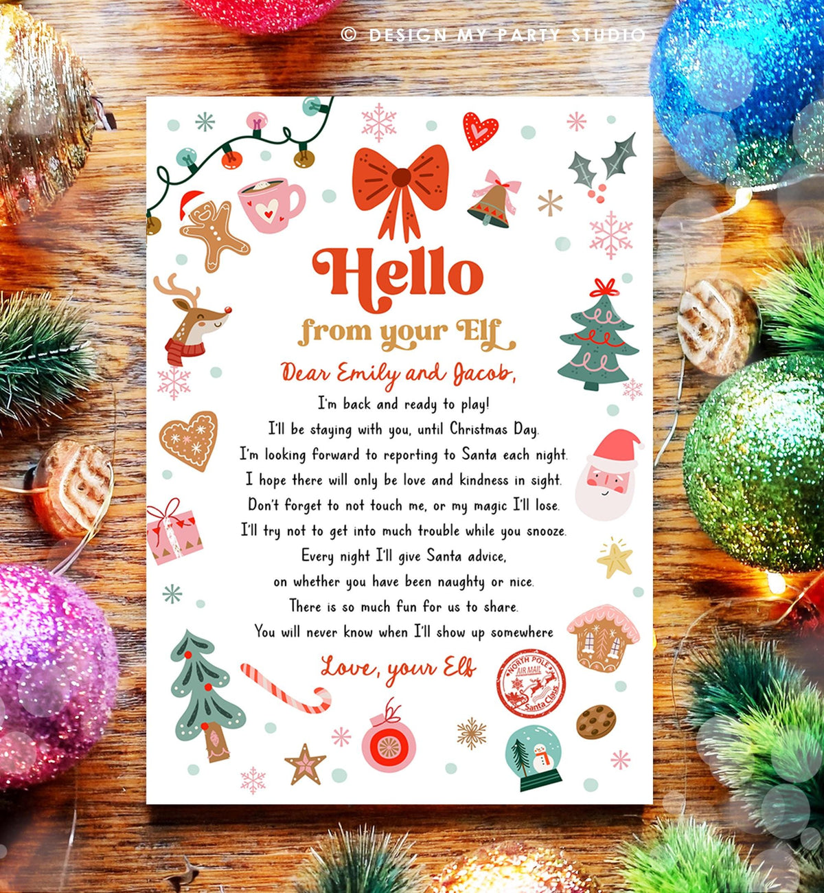 Editable Hello From Your Elf Arrival Letter Return Letter Christmas Elf I&#39;m Back Elf Welcome Elf Digital Download Template Printable 0529