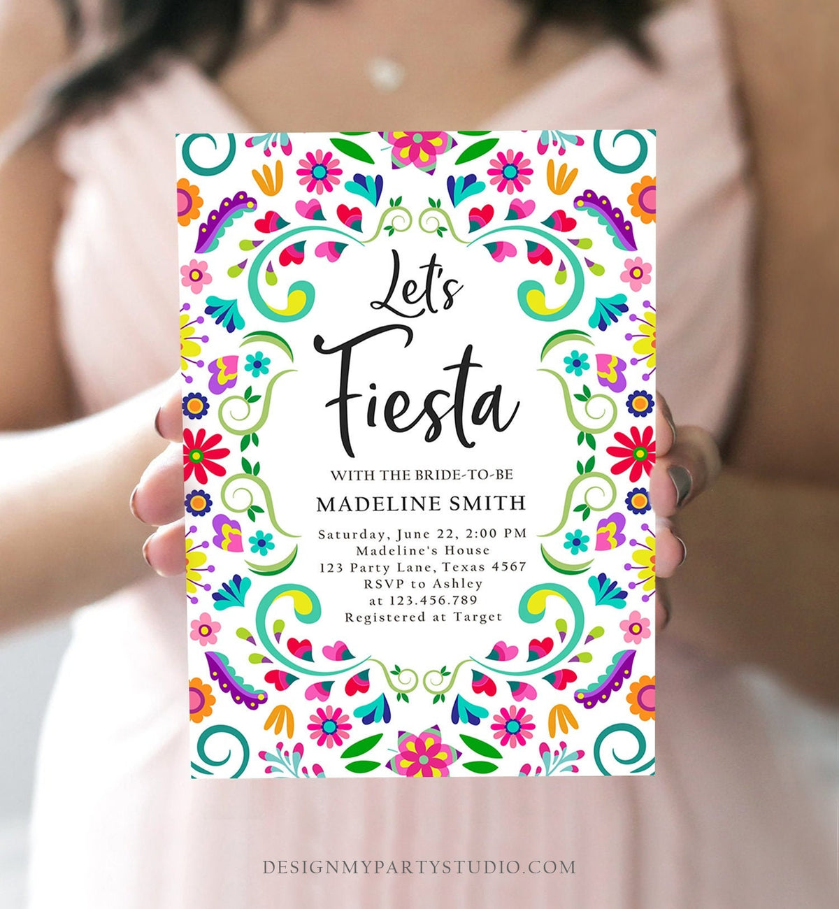 Editable Fiesta Bridal Shower Invitation Couples Shower Mexican Bridal Shower Mexico Floral Pink Digital Download Template Printable 0466