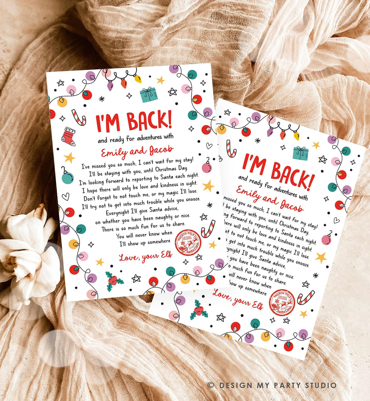 Editable Elf Arrival Letter Return Letter Christmas Elf I&#39;m Back Elf Welcome Christmas Elf Letter From Your Elf Printable Template 0521