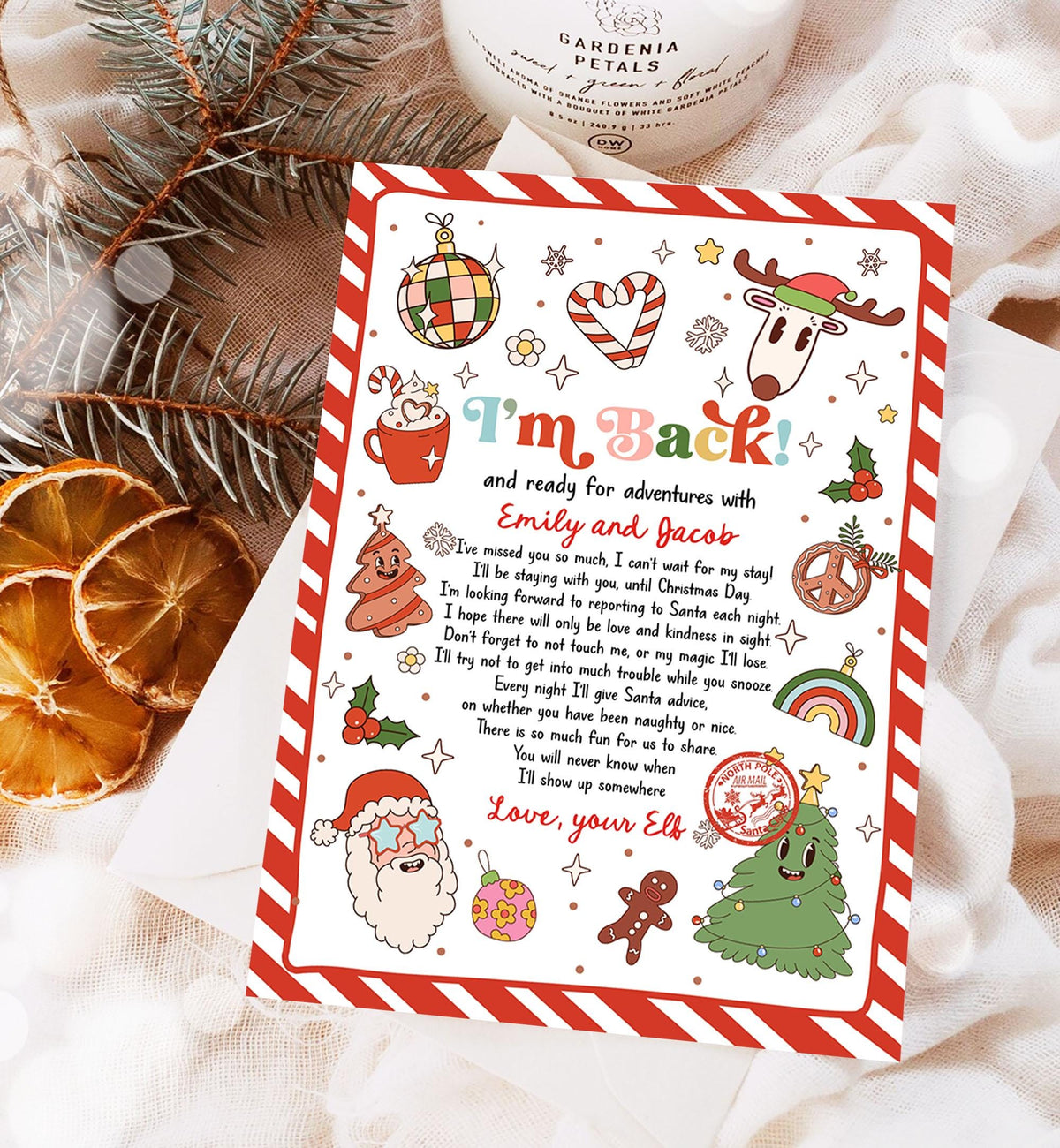 Editable Elf Arrival Letter Return Letter Christmas Elf I&#39;m Back Elf Welcome Christmas Elf Letter From Your Elf Printable Template 0522
