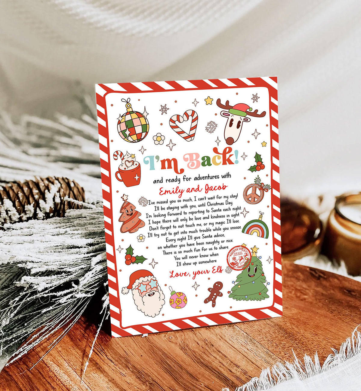 Editable Elf Arrival Letter Return Letter Christmas Elf I&#39;m Back Elf Welcome Christmas Elf Letter From Your Elf Printable Template 0522