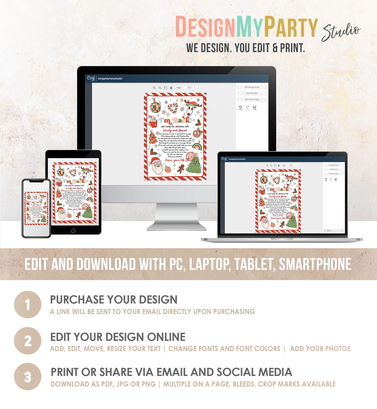 Editable Elf Arrival Letter Return Letter Christmas Elf I&#39;m Back Elf Welcome Christmas Elf Letter From Your Elf Printable Template 0522