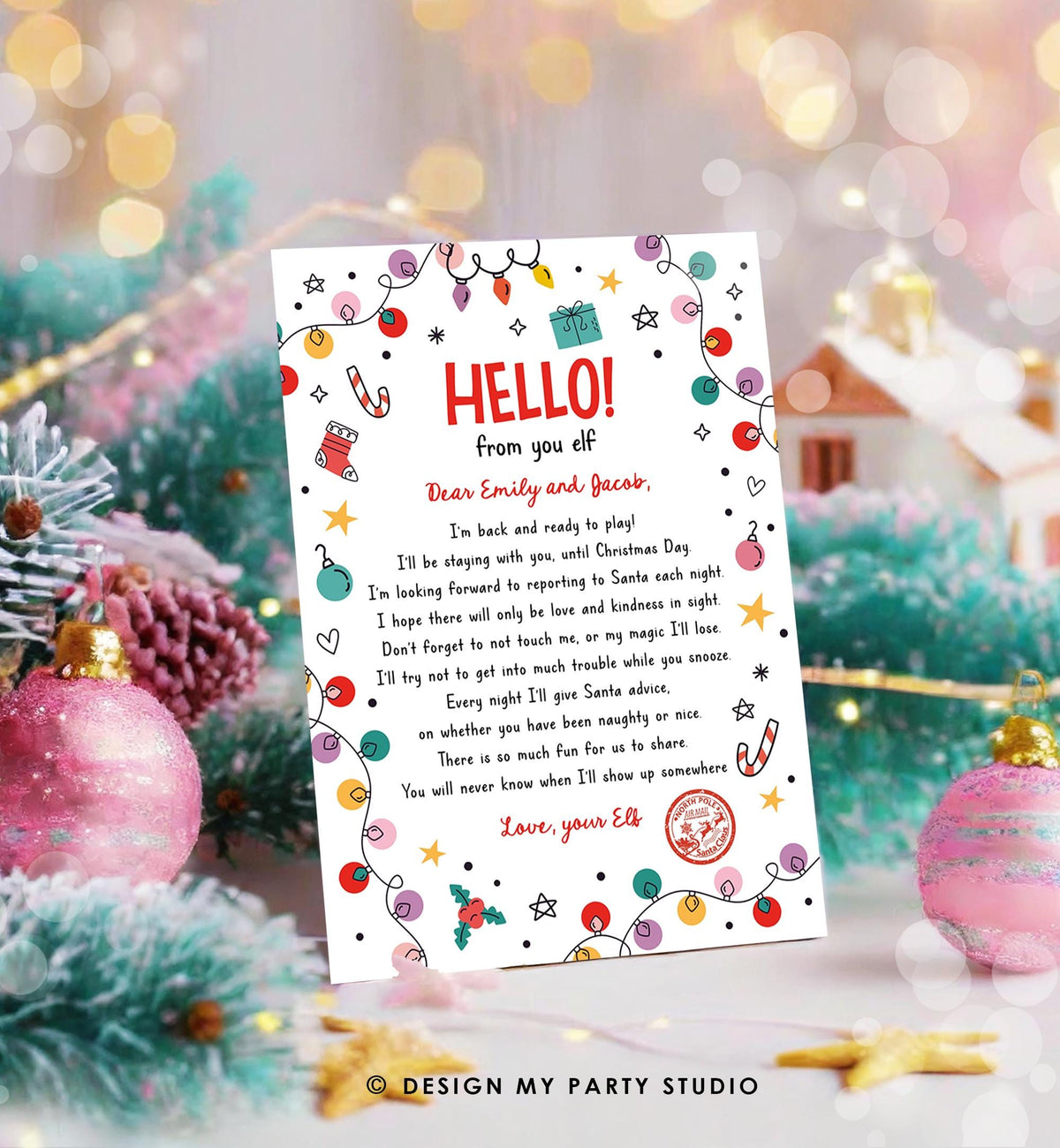 Editable Hello From Your Elf Arrival Letter Return Letter Christmas Elf I&#39;m Back Elf Welcome Elf Digital Download Template Printable 0521